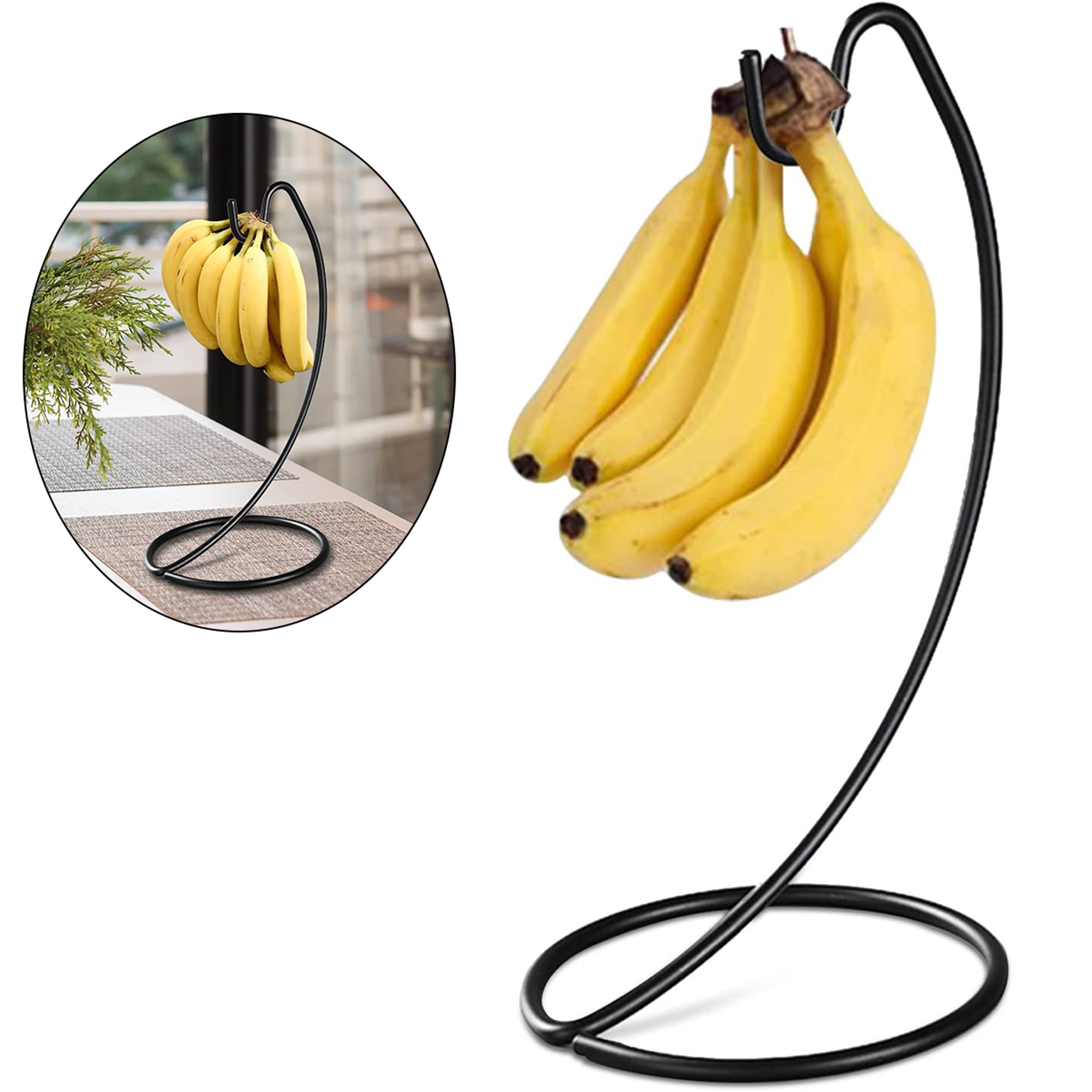 Modern Fruit Hanger Rack with Hooks, Steel Banana Holder, for Kitchen Countertop – view 1