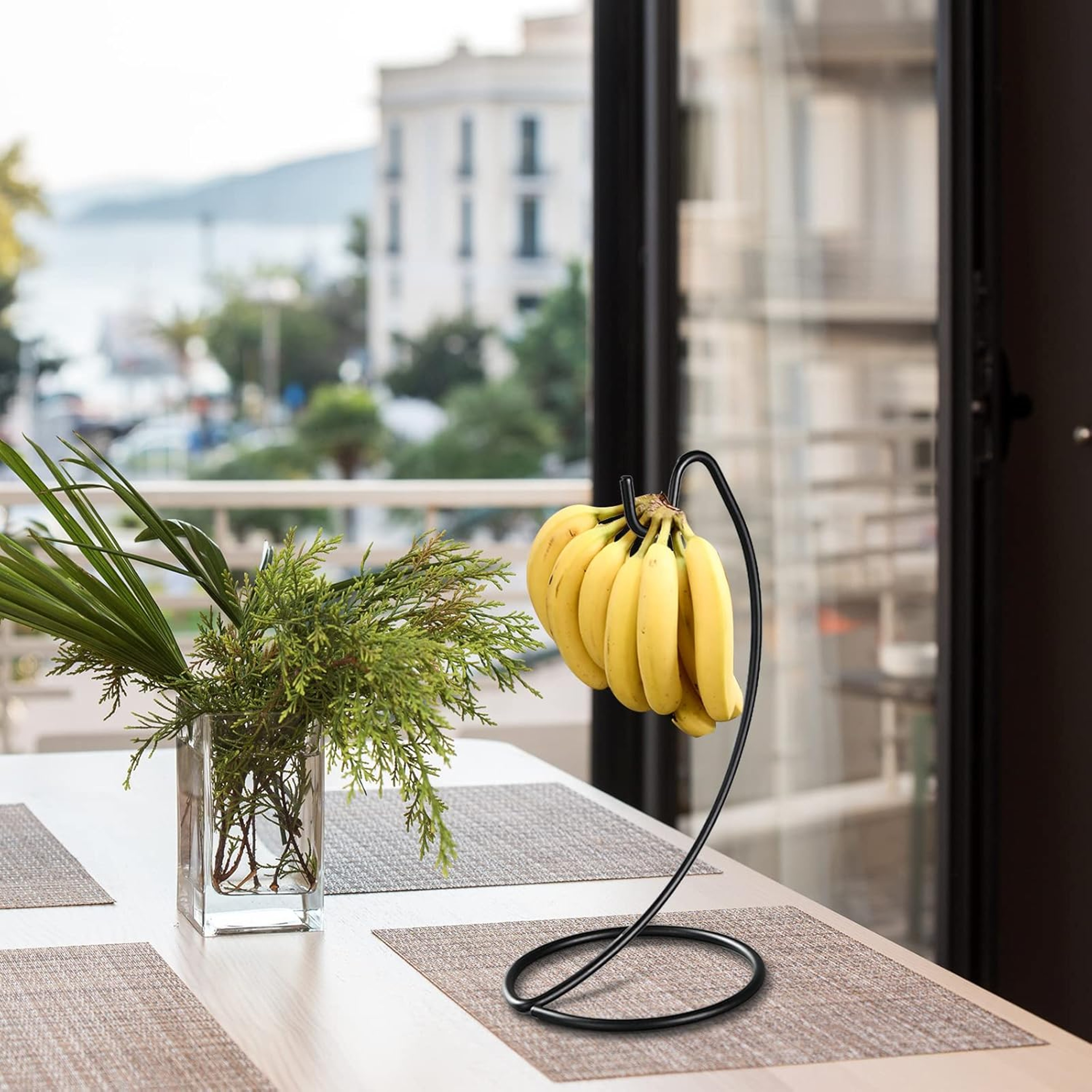 Modern Fruit Hanger Rack with Hooks, Steel Banana Holder, for Kitchen Countertop – view 4