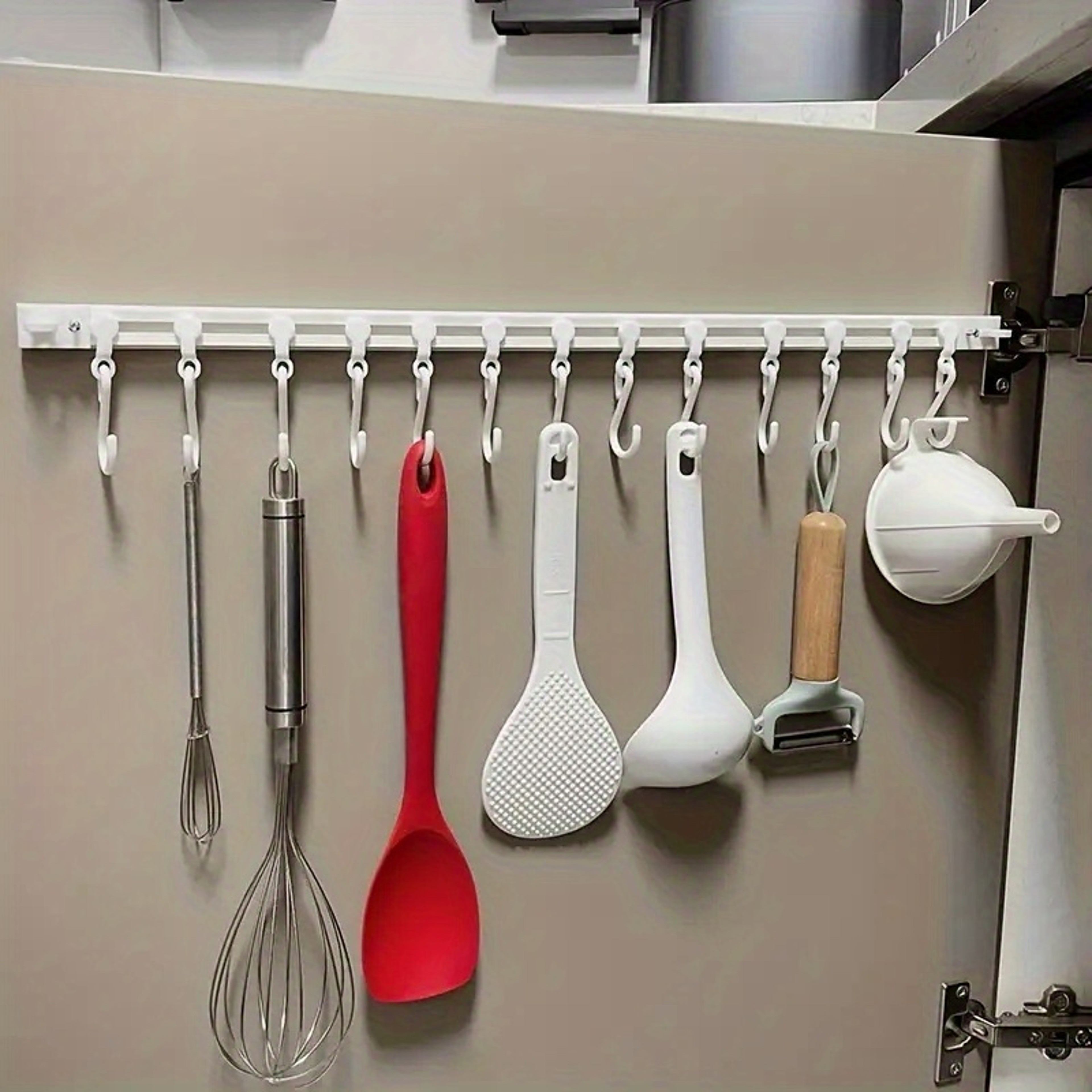 Kitchen Storage Rack Adhesive, Space-Saving with Sliding Hooks, Easy Organization, No Drilling, Christmas Storage – view 1