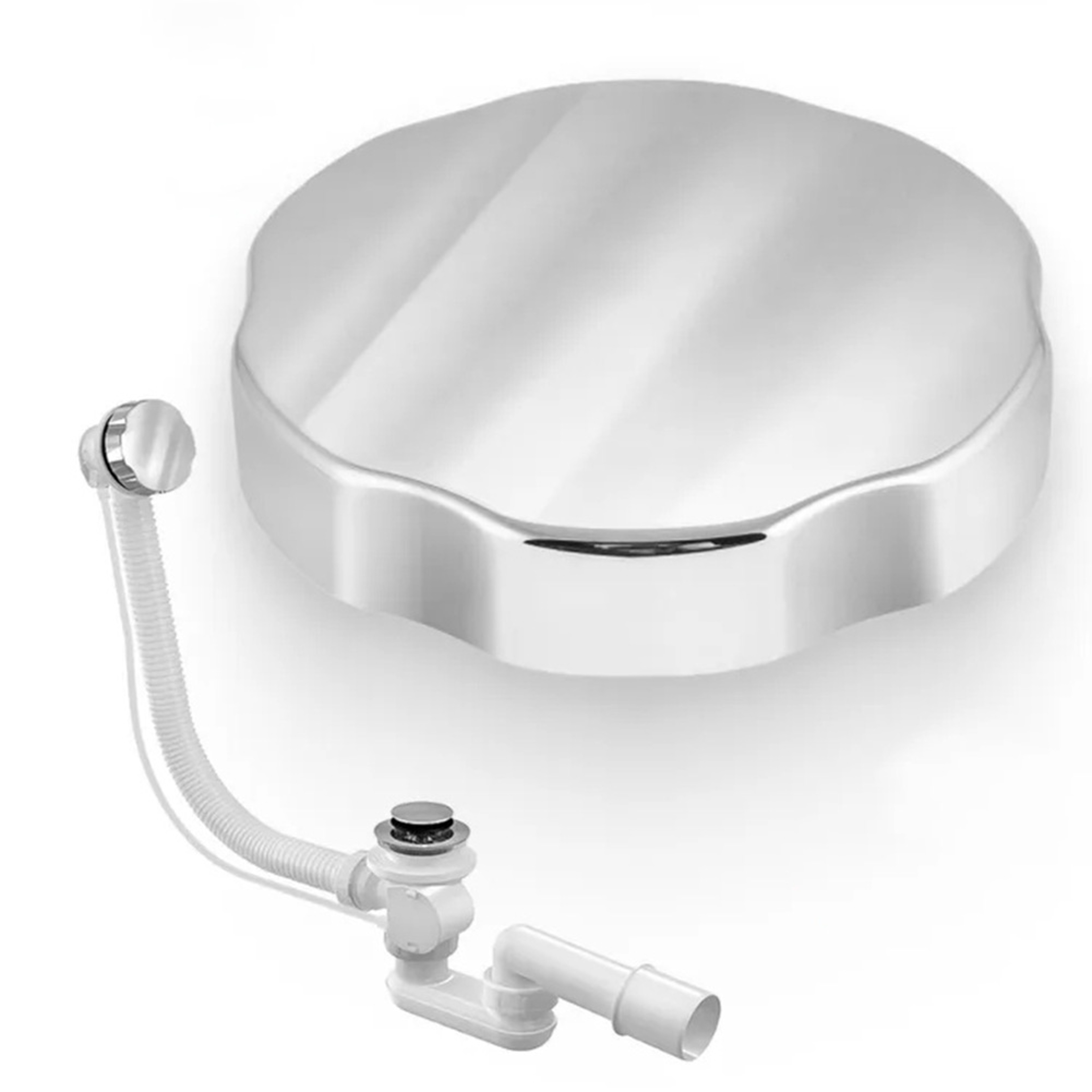 Bathroom Accessories Set, Bathtub Rotating Knob with Chrome Overflow Prevention and Bath Control – view 1