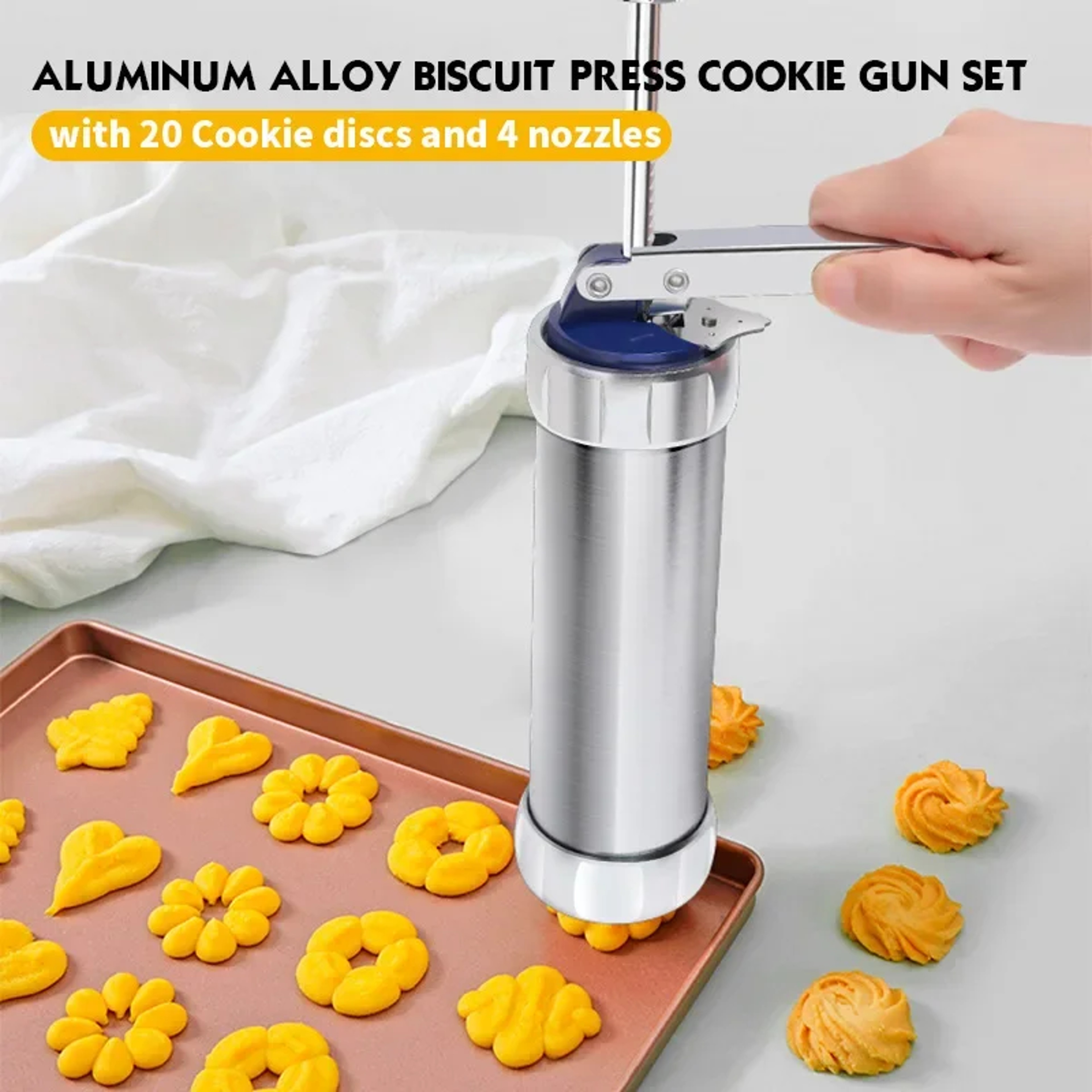Cookie Press Machine Kit, Biscuit Extruder Press Cookie Gun, DIY Biscuit Maker for Baking – view 1