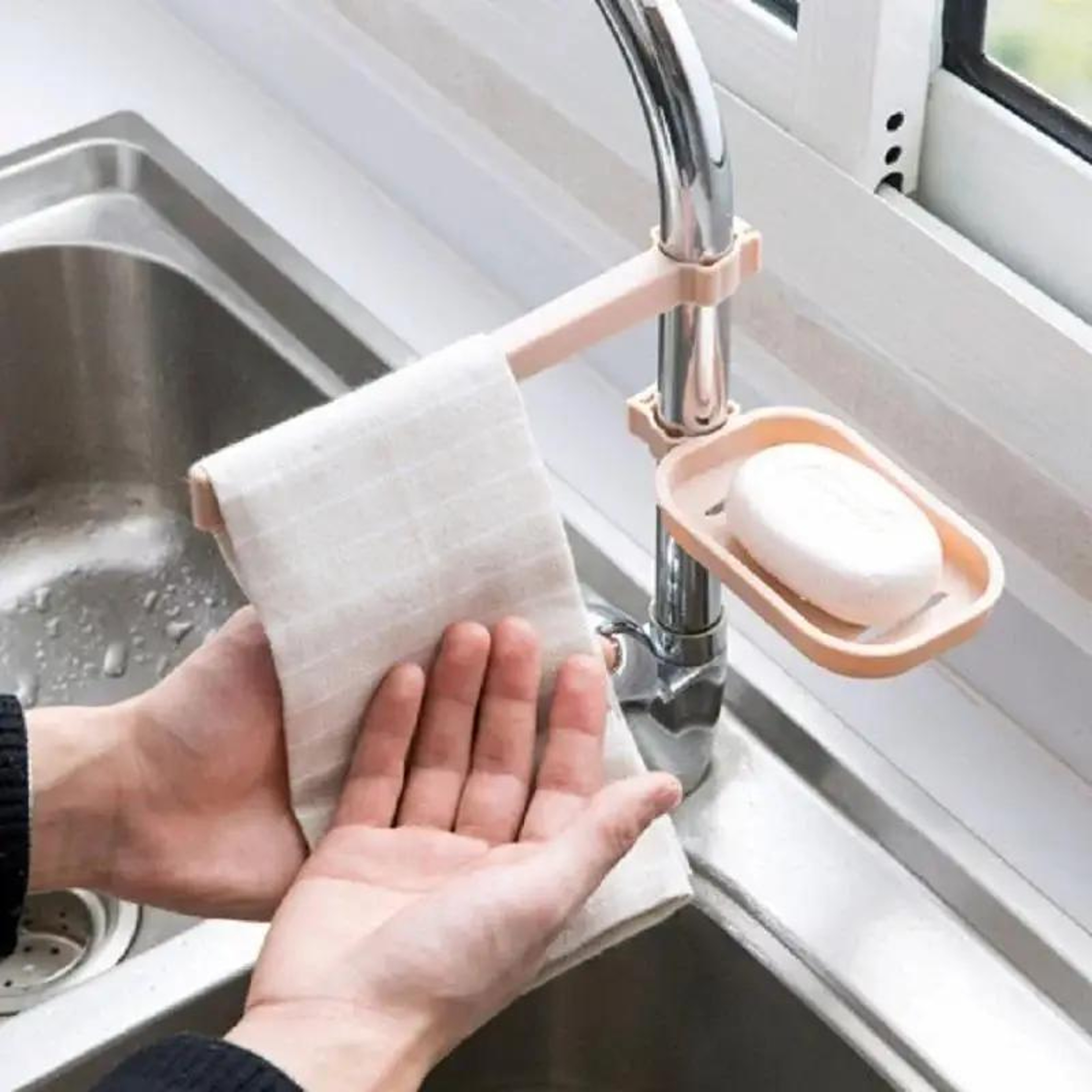 Adjustable Drain Basket, Multifunction Sink Storage Rack, Sponge Cloth Soap Box, Kitchen Holders Gadgets – view 5