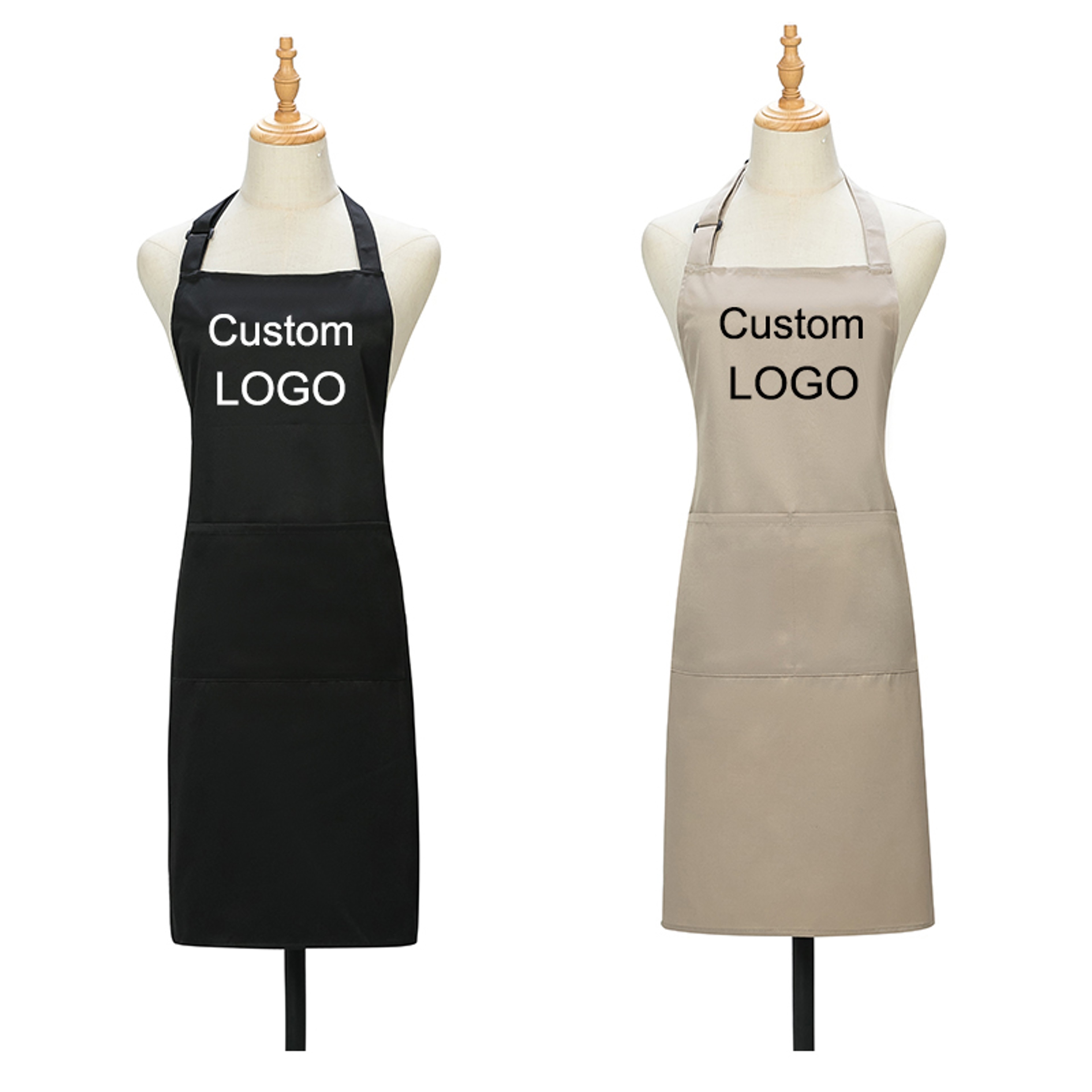 Custom Women's Kitchen Apron, Chef Work Apron for Grill, Restaurant, Bar Cafes, Beauty & Nails Studios Logo Design – view 1