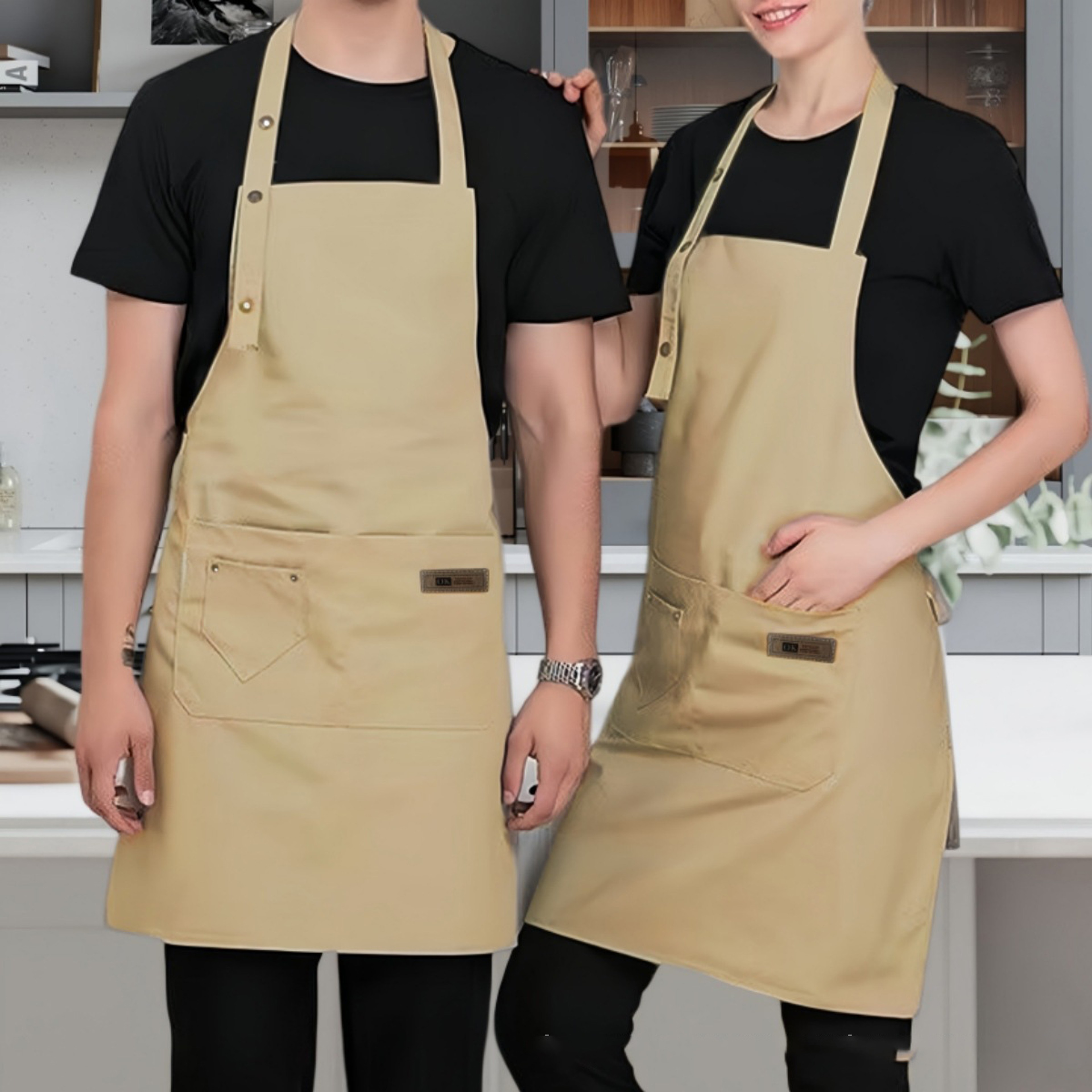 Stylish Kitchen Aprons for Women and Men, Chef Apron for Grill, Restaurant and Beauty Nails Studios – view 1