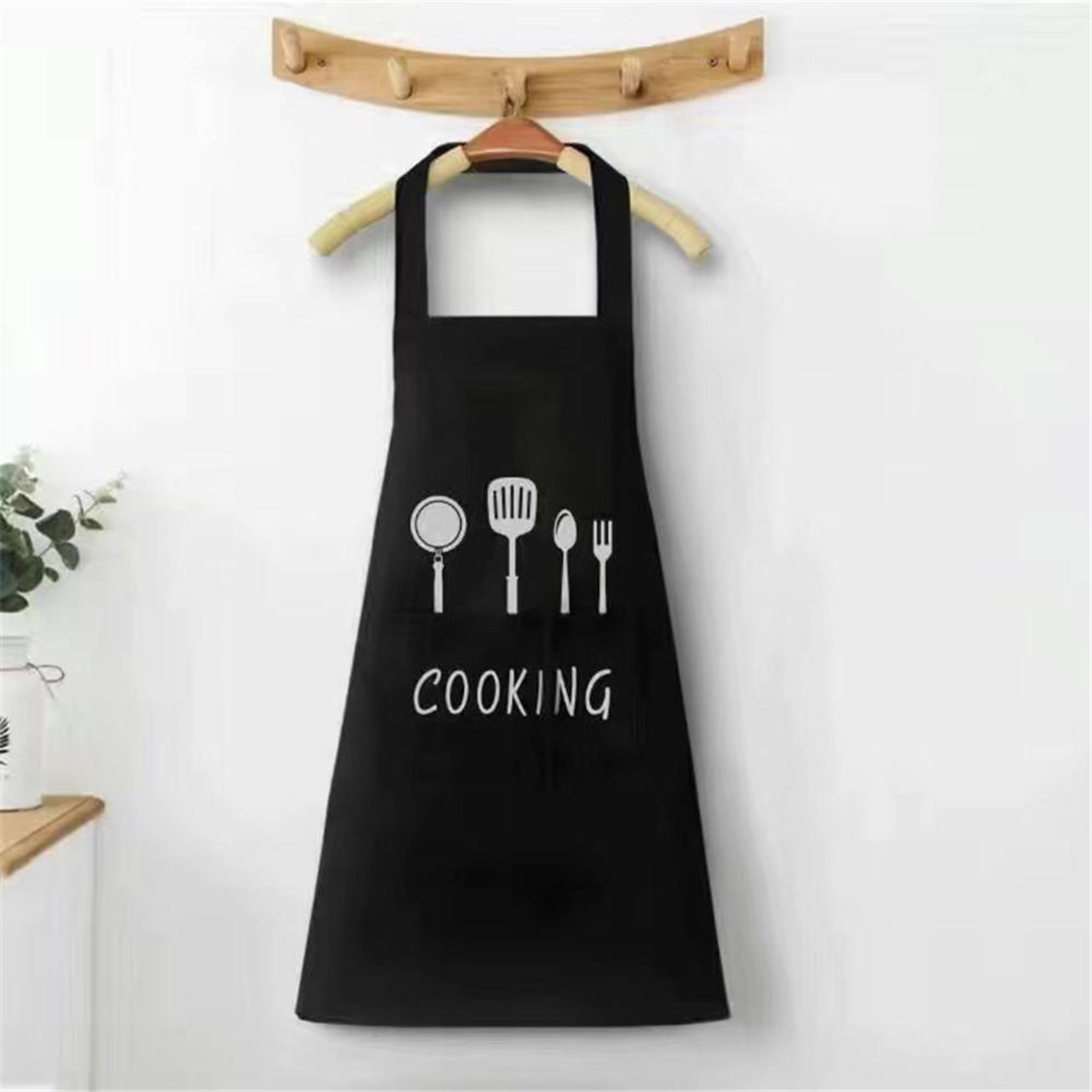 Striped Cotto Linen Apron with Cotton Waistband, Stain Oil Resistance Coffee Overalls for Kitchen – view 10