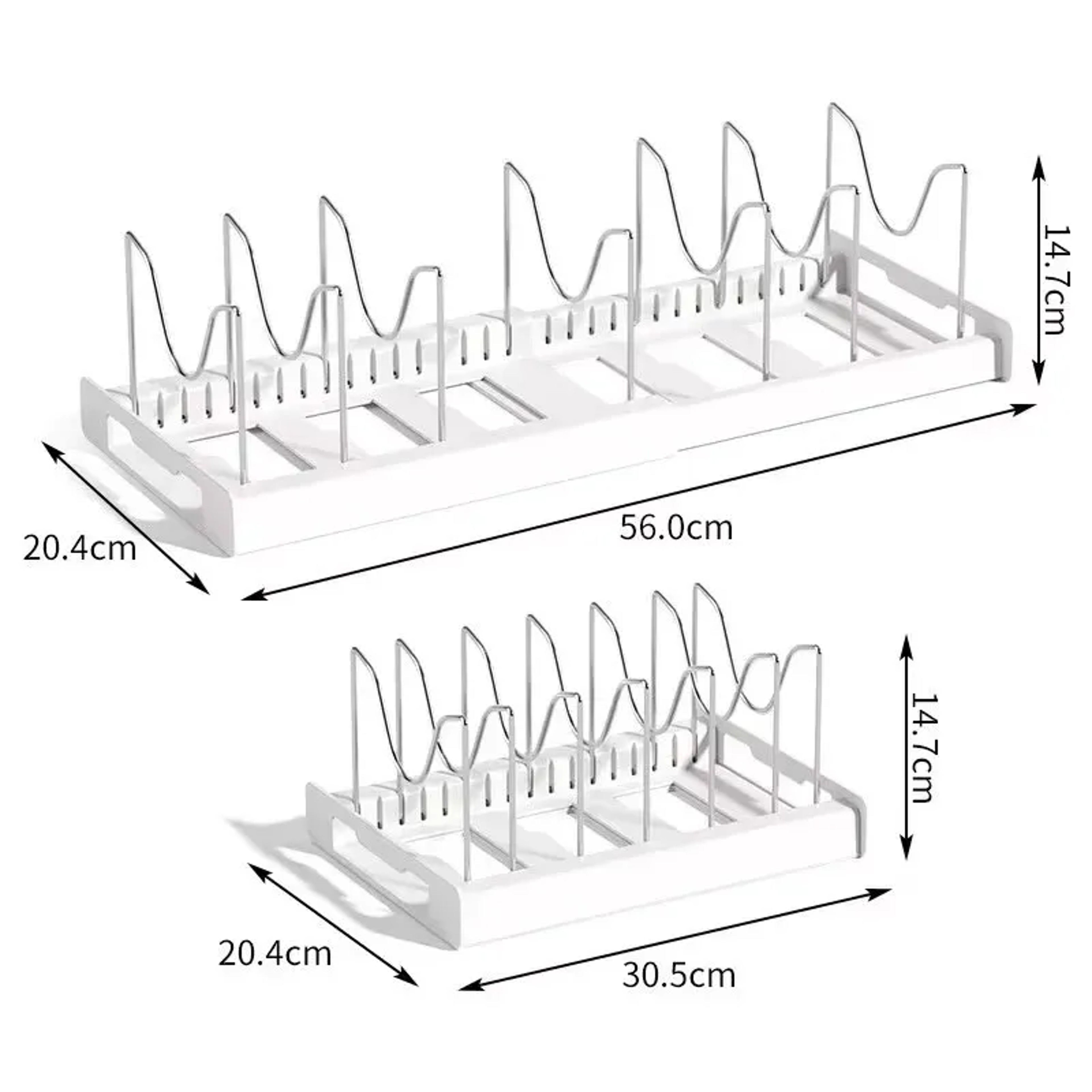 Adjustable Compartments Dish Rack, Pots Holder Kitchen Utensils, Expandable Organizer Rack – view 7