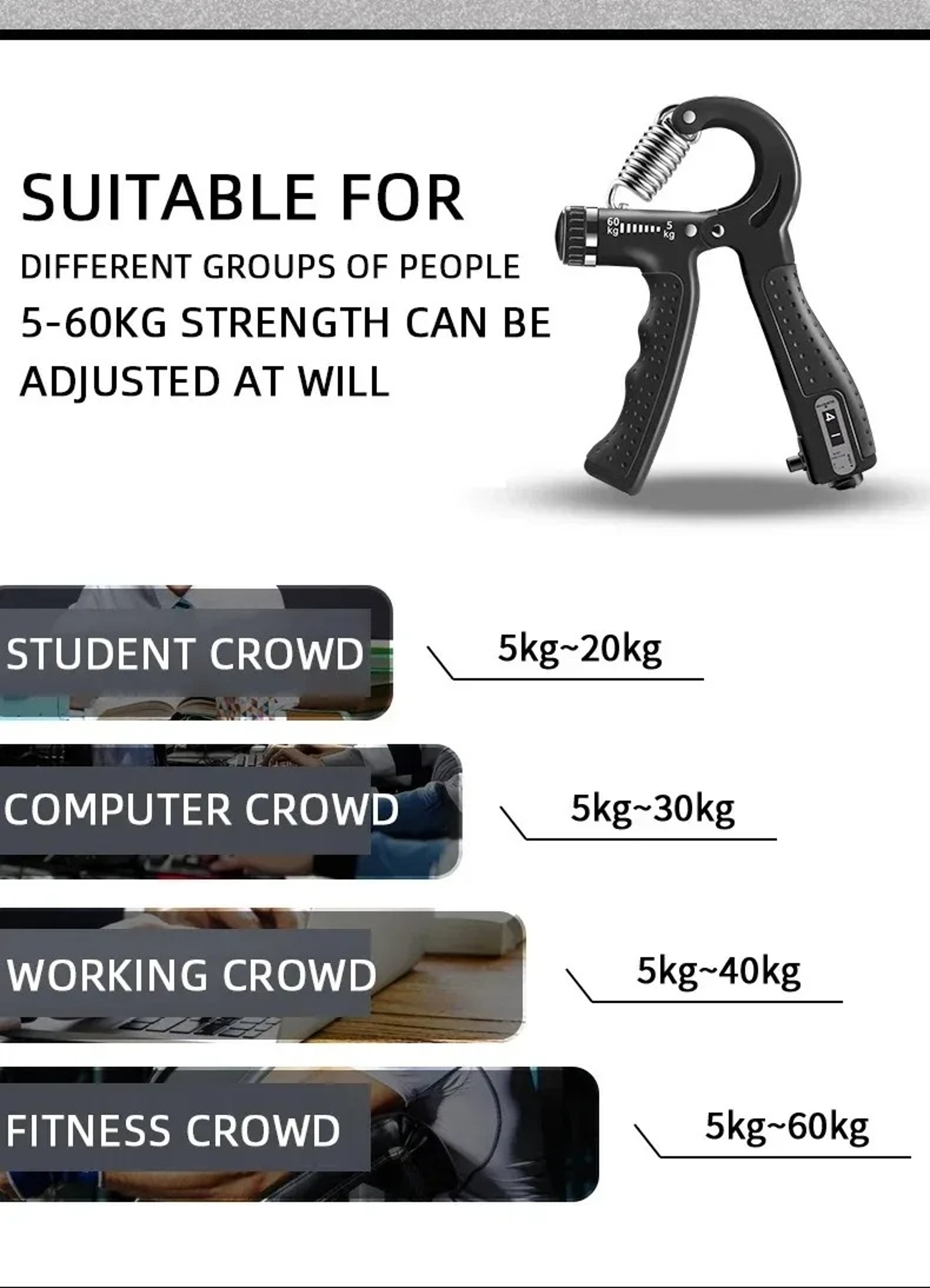 Hand Grip Trainer With Counter, Adjustable Wrist And Forearm Exerciser – view 4