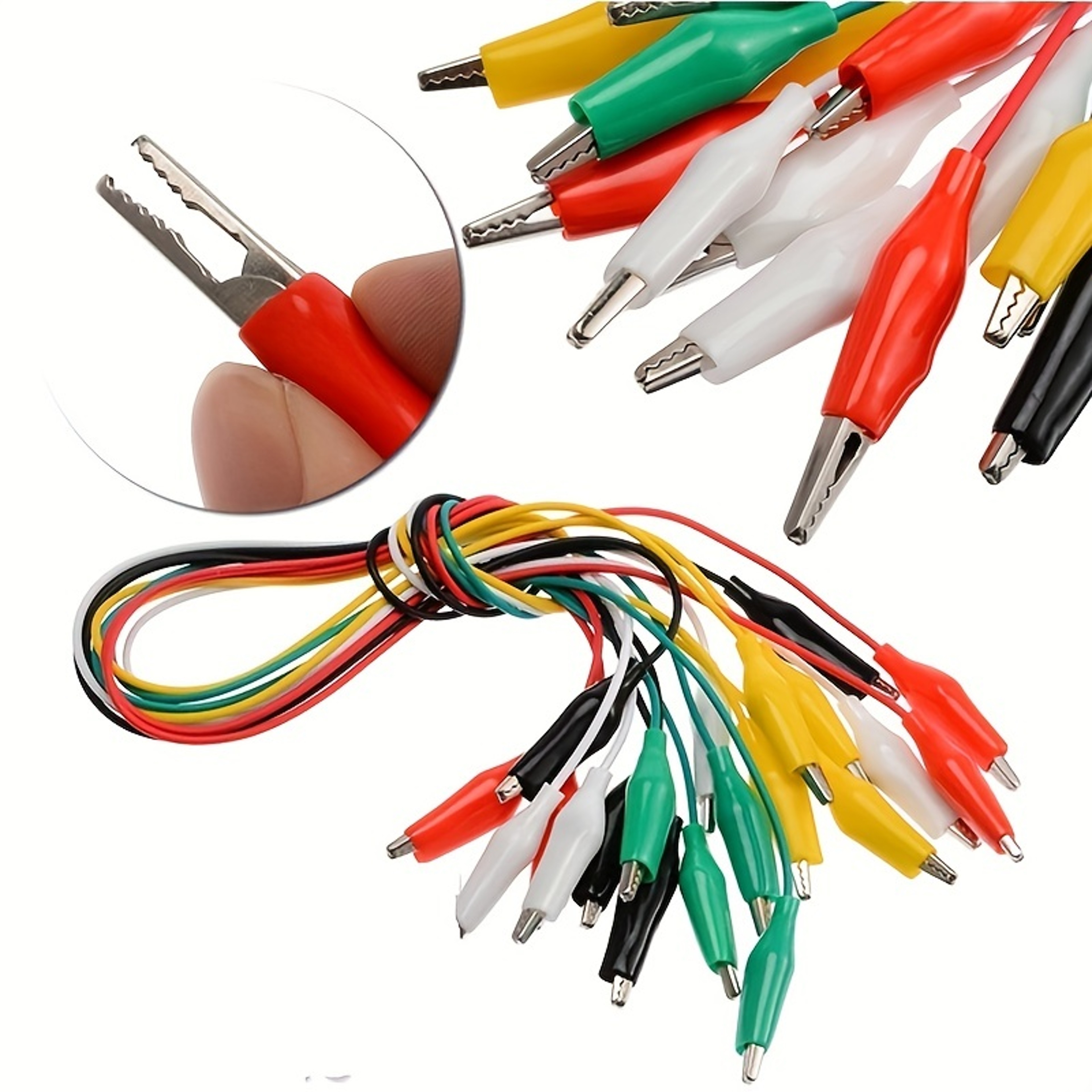 Test Leads Alligator Clips, Double-ended Crocodile Clips, Roach Clip Jumper for Electrical Work – view 1