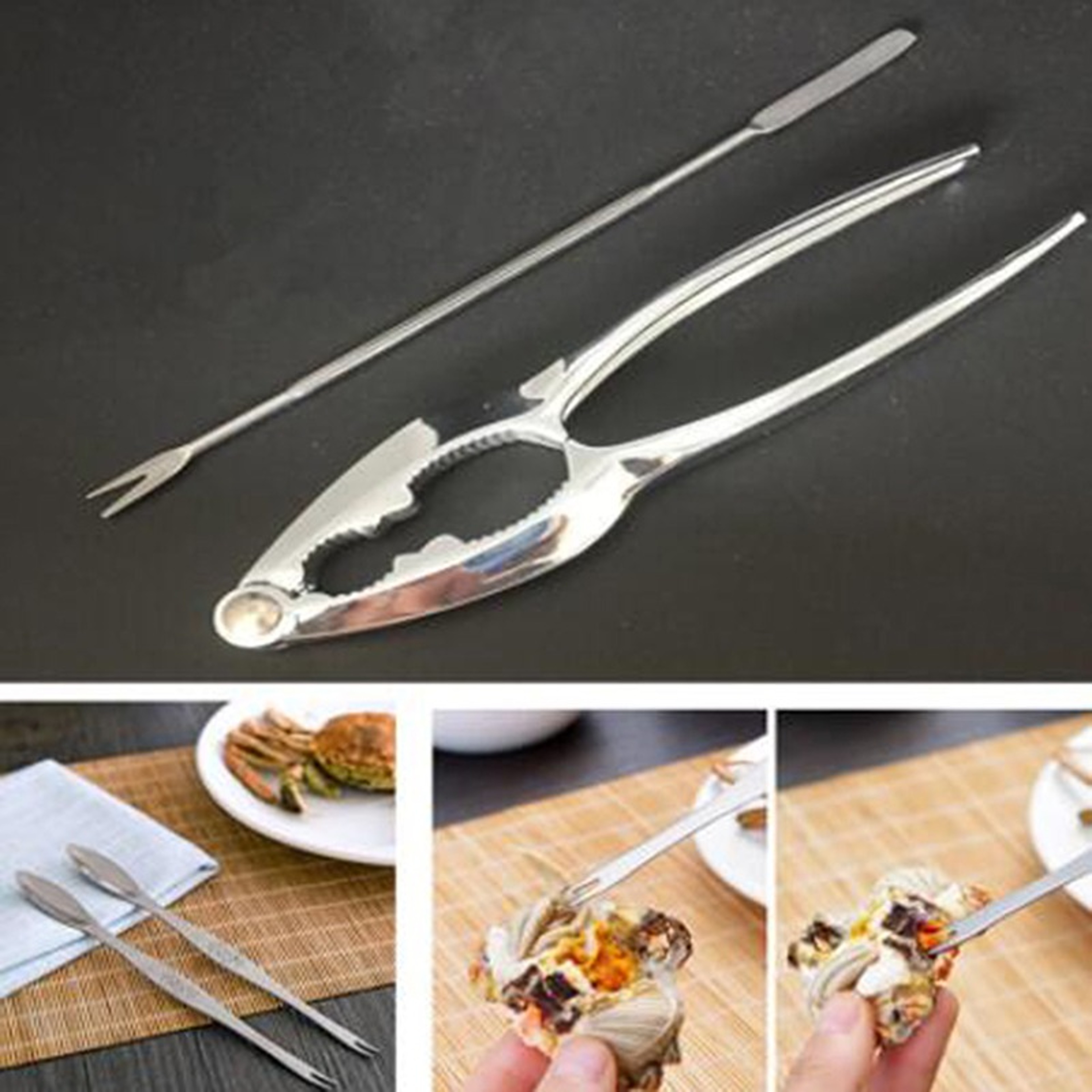 Crab Shrimp And Lobster Tool Set  Seafood Fork Spoon Nut Cracker And Pliers For Kitchen Use 3