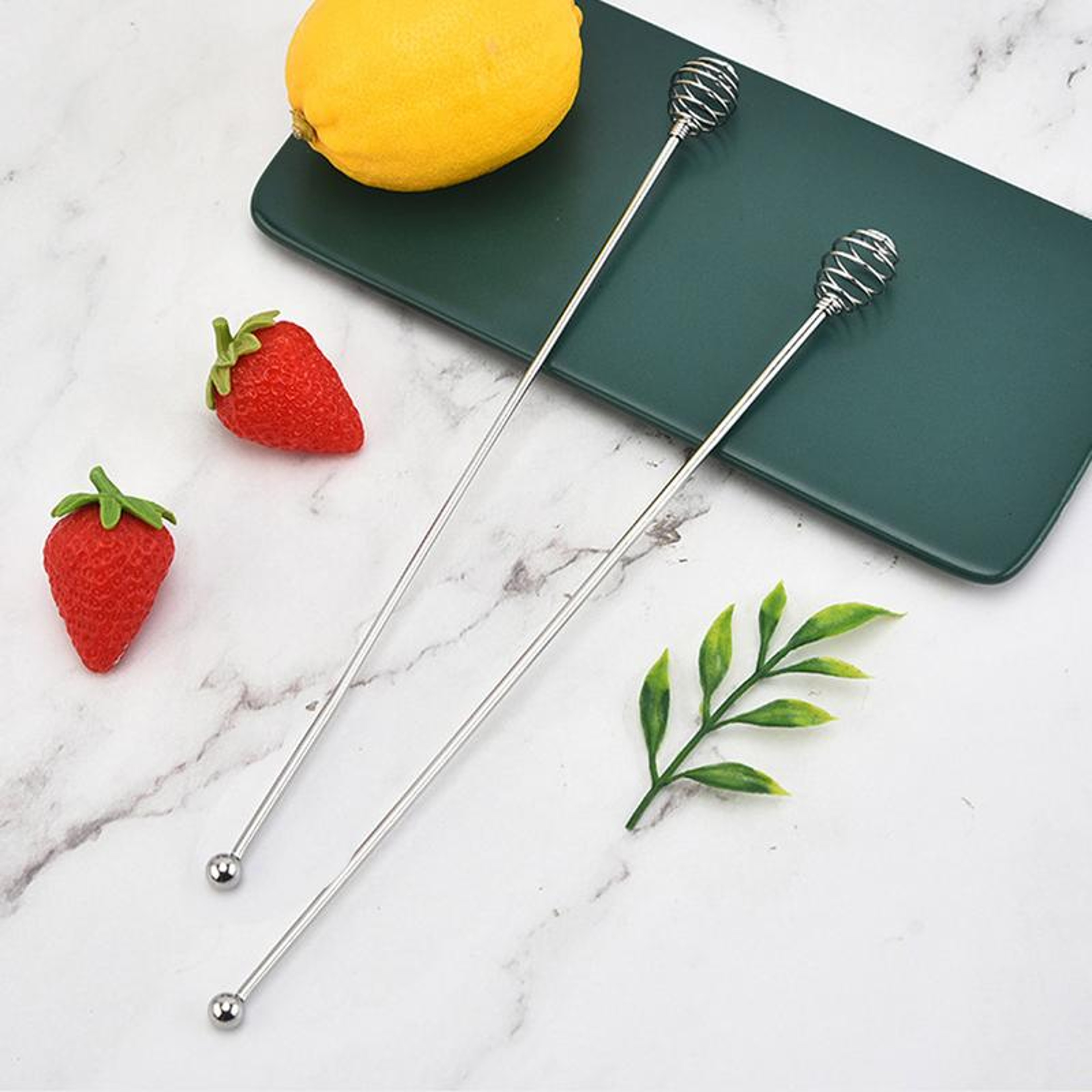 Decorative Long Stir Sticks for Drinks Mixing Bar, Stainless Steel Bartender Cocktail Stirrers Multi-Function – view 1