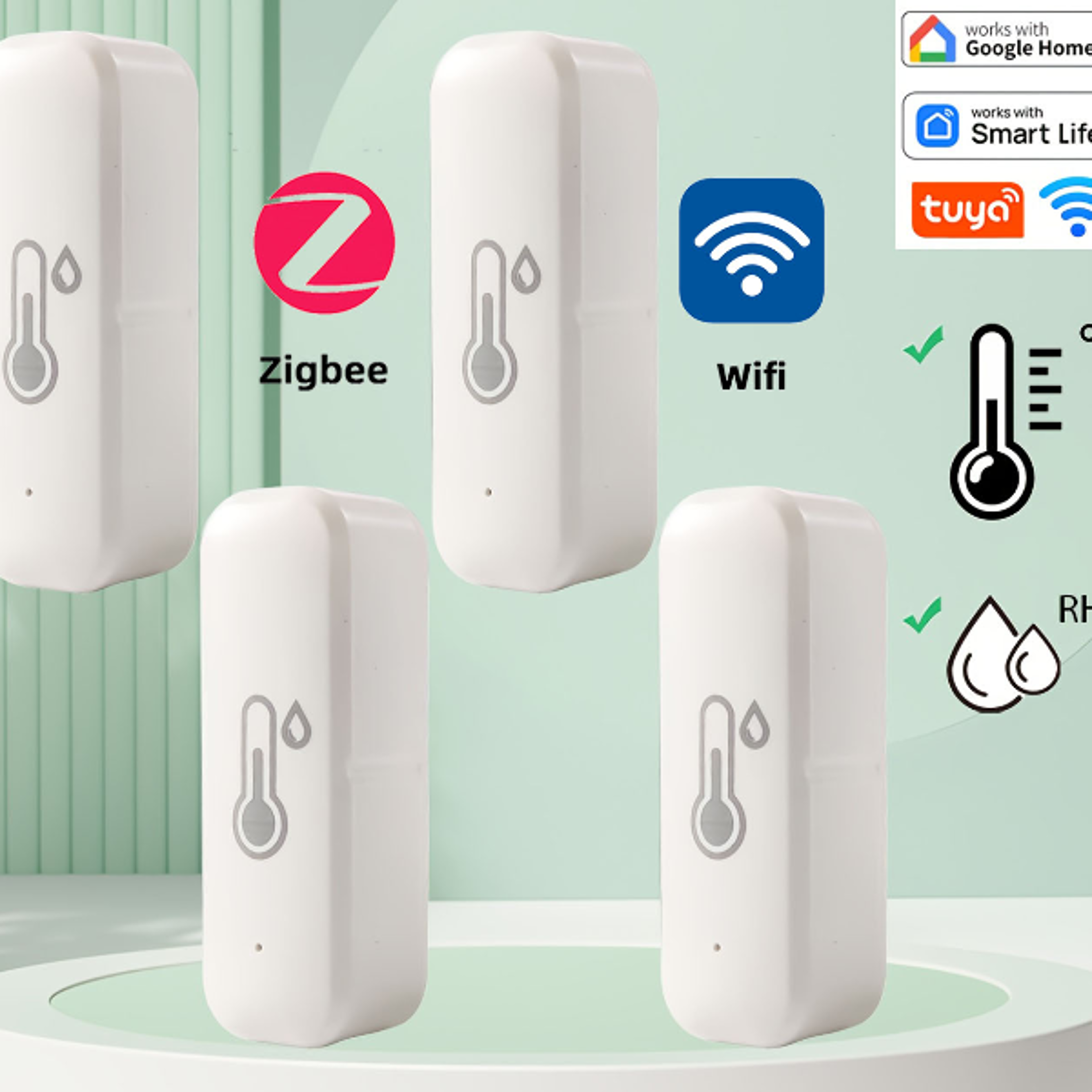ZigBee 30 Smart Temperature And Humidity Sensor Tuya WiFi Indoor Hygrometer APP Monitor Realtime U