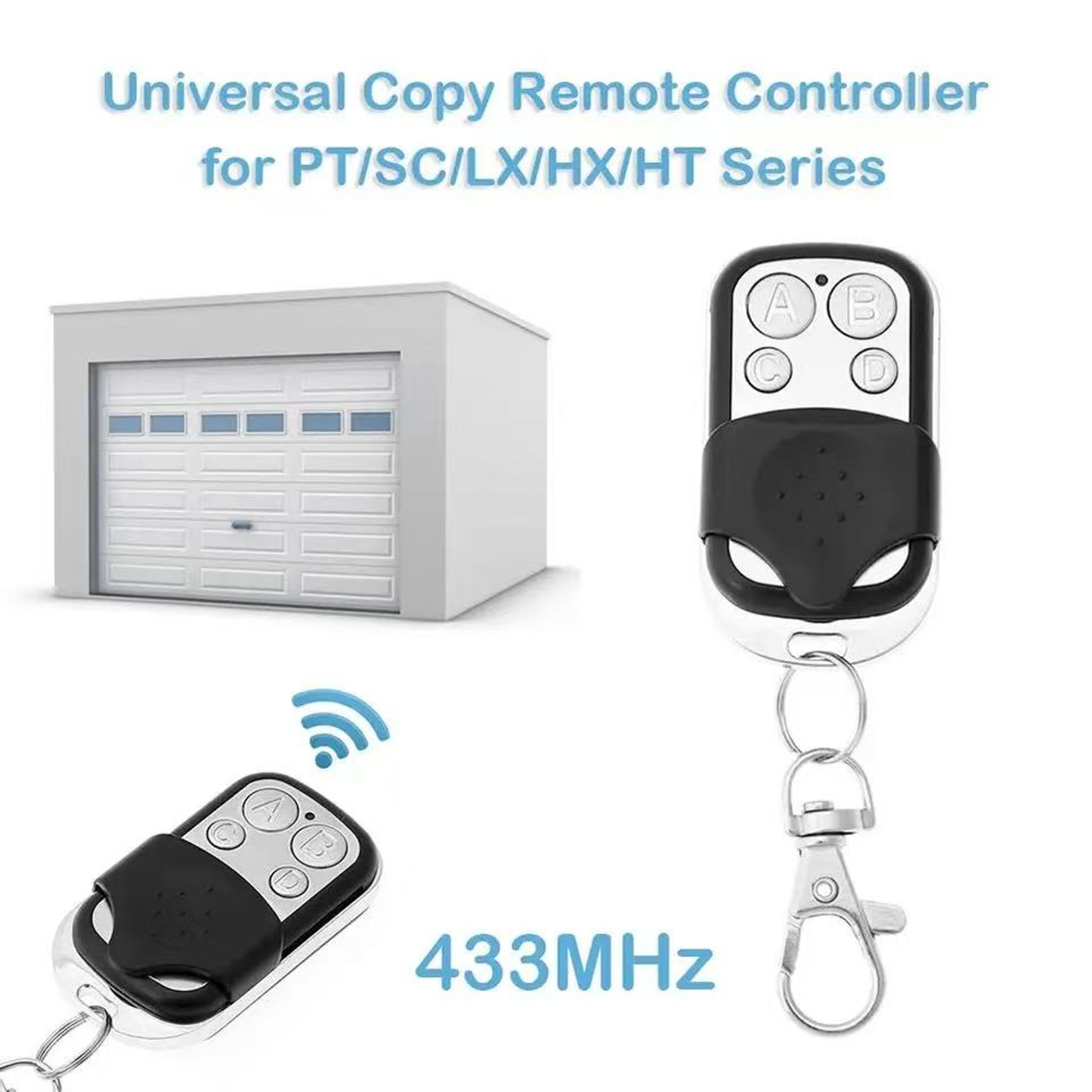 Universal Remote Control Transmitter for Garage Doors Channel Lock & Unlock Remote – view 3