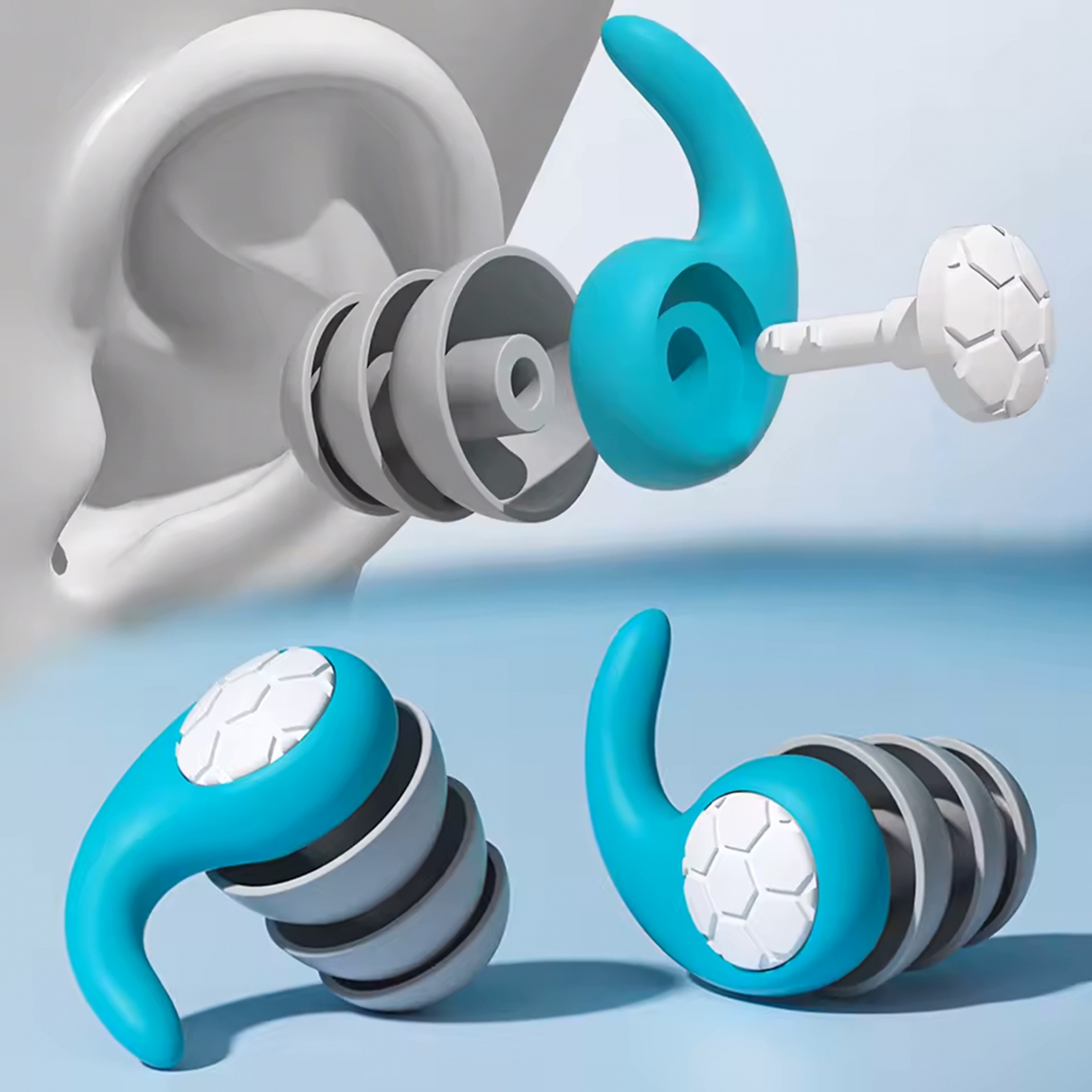 Waterproof Three Layer Noise Canceling Earplugs for Sleep & Swimming  Mute & Comfortable – view 1