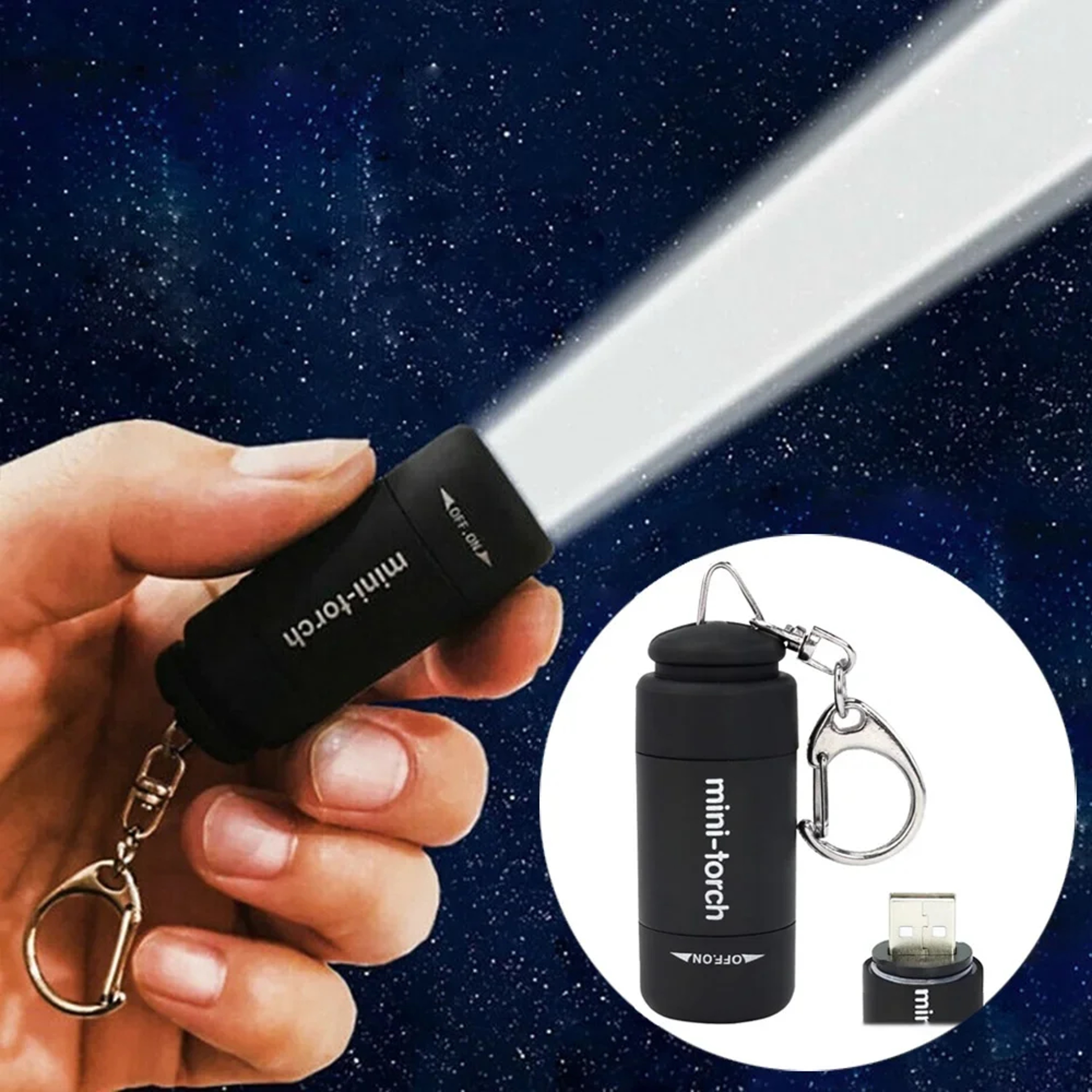 USB Rechargeable LED Mini Flashlight  Waterproof Multifunctional Keychain Light For Outdoor Hiking  0