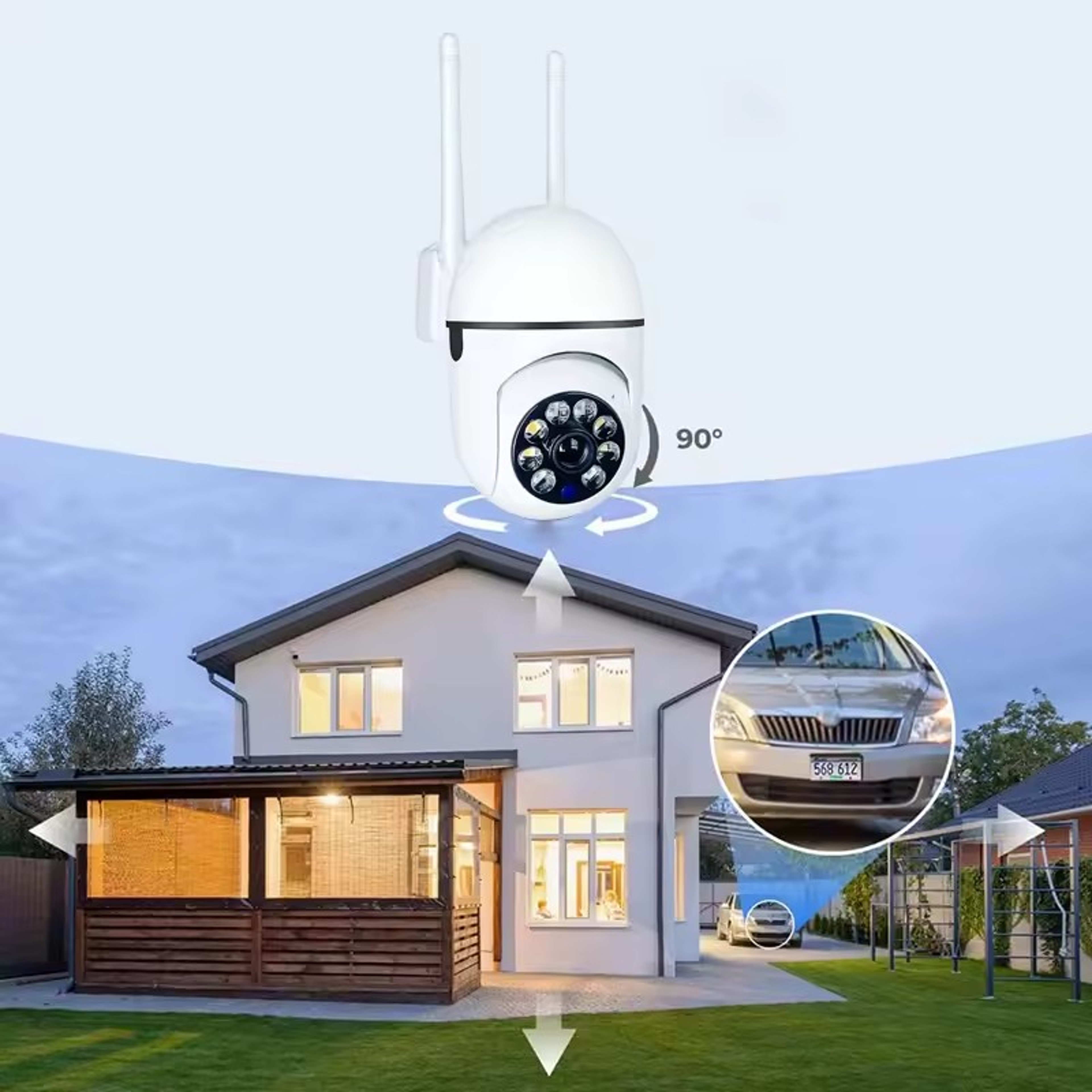 Wireless Outdoor Security Camera With Night Vision  Two Way Audio 1