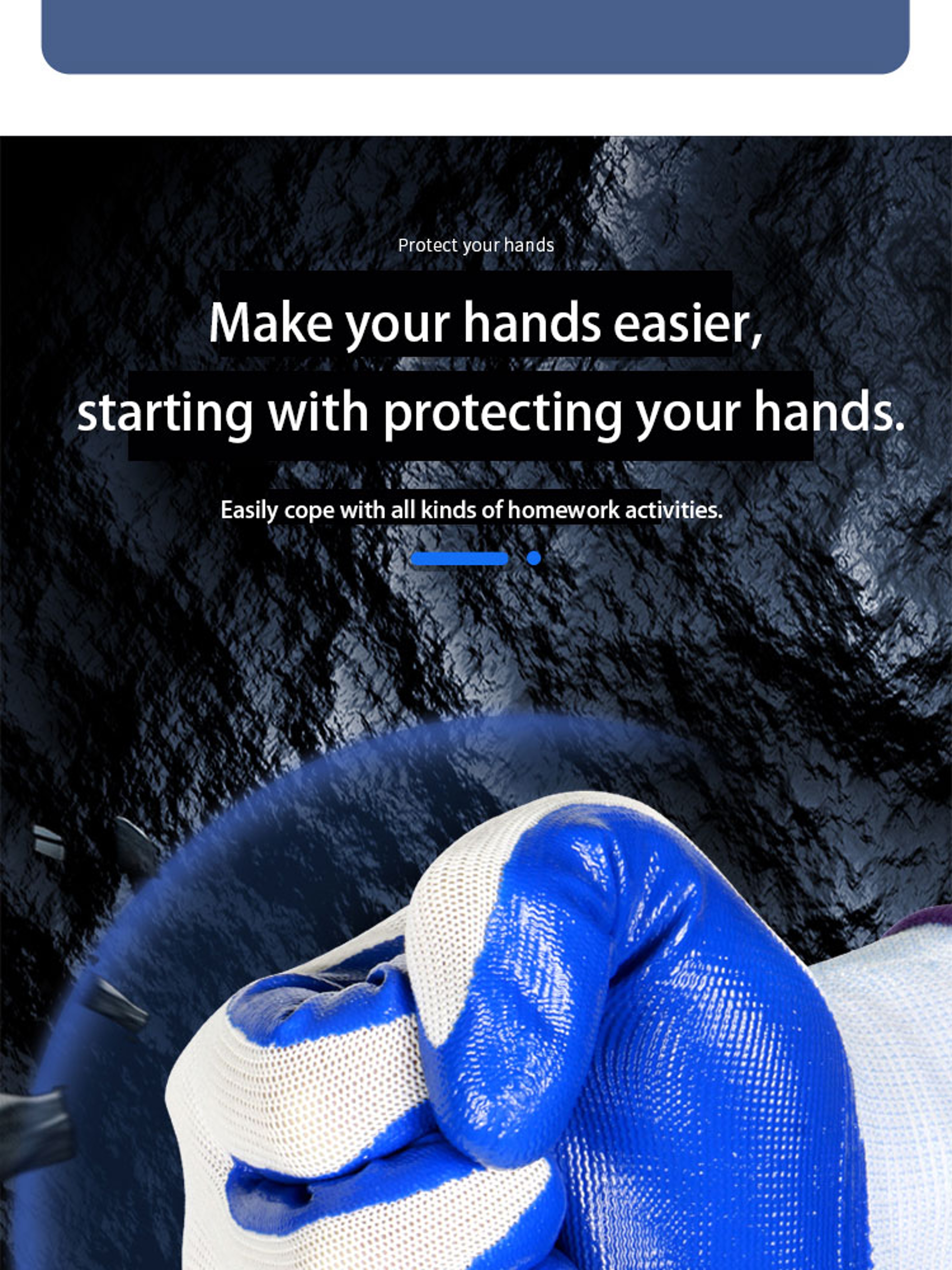 Breathable Nitrile Gloves for Construction & Labor Safety  Wear-Resistant & Durable Work Gloves – view 4