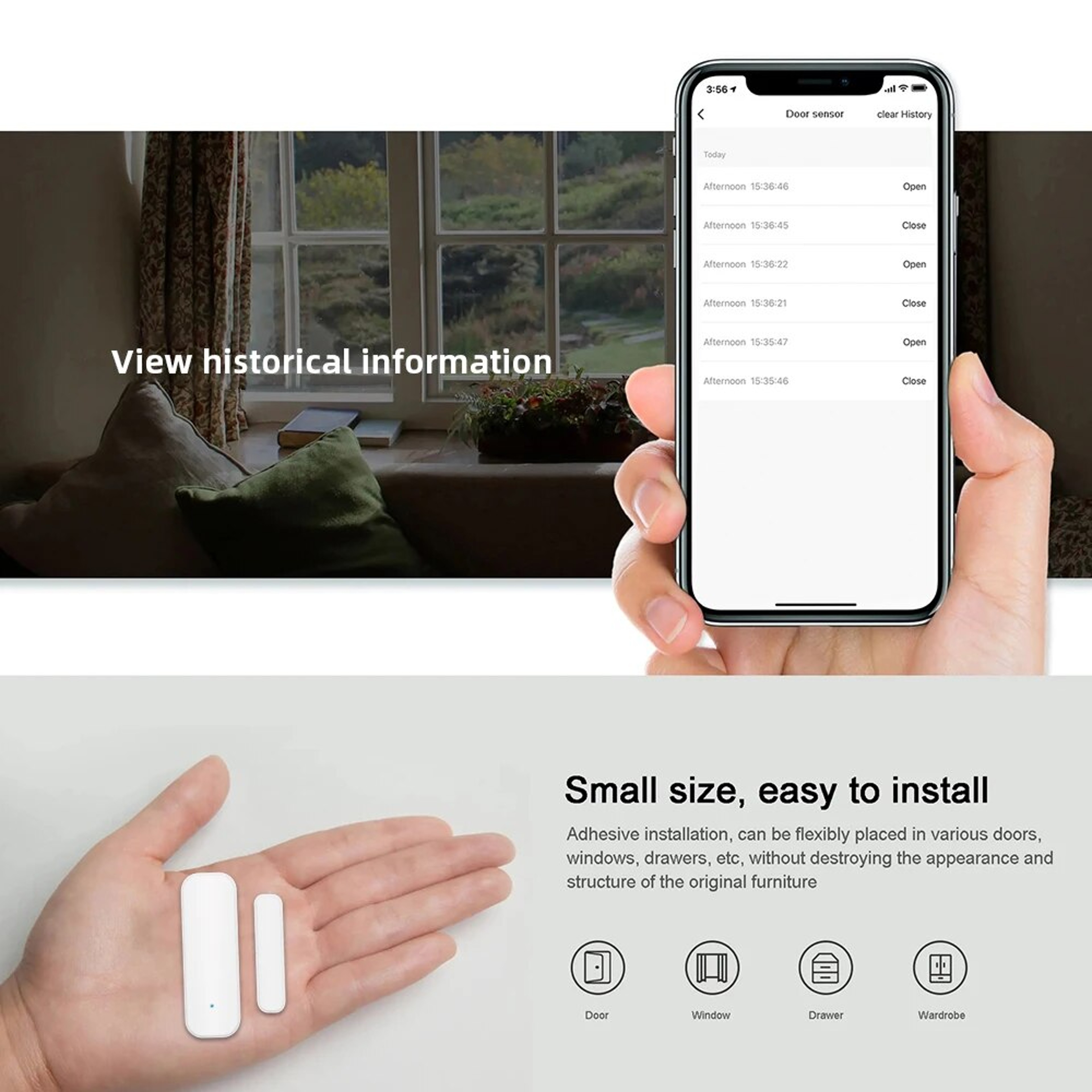 Smart Window  Door Sensor For Home Security With Alexa  Google Home Voice Control 1