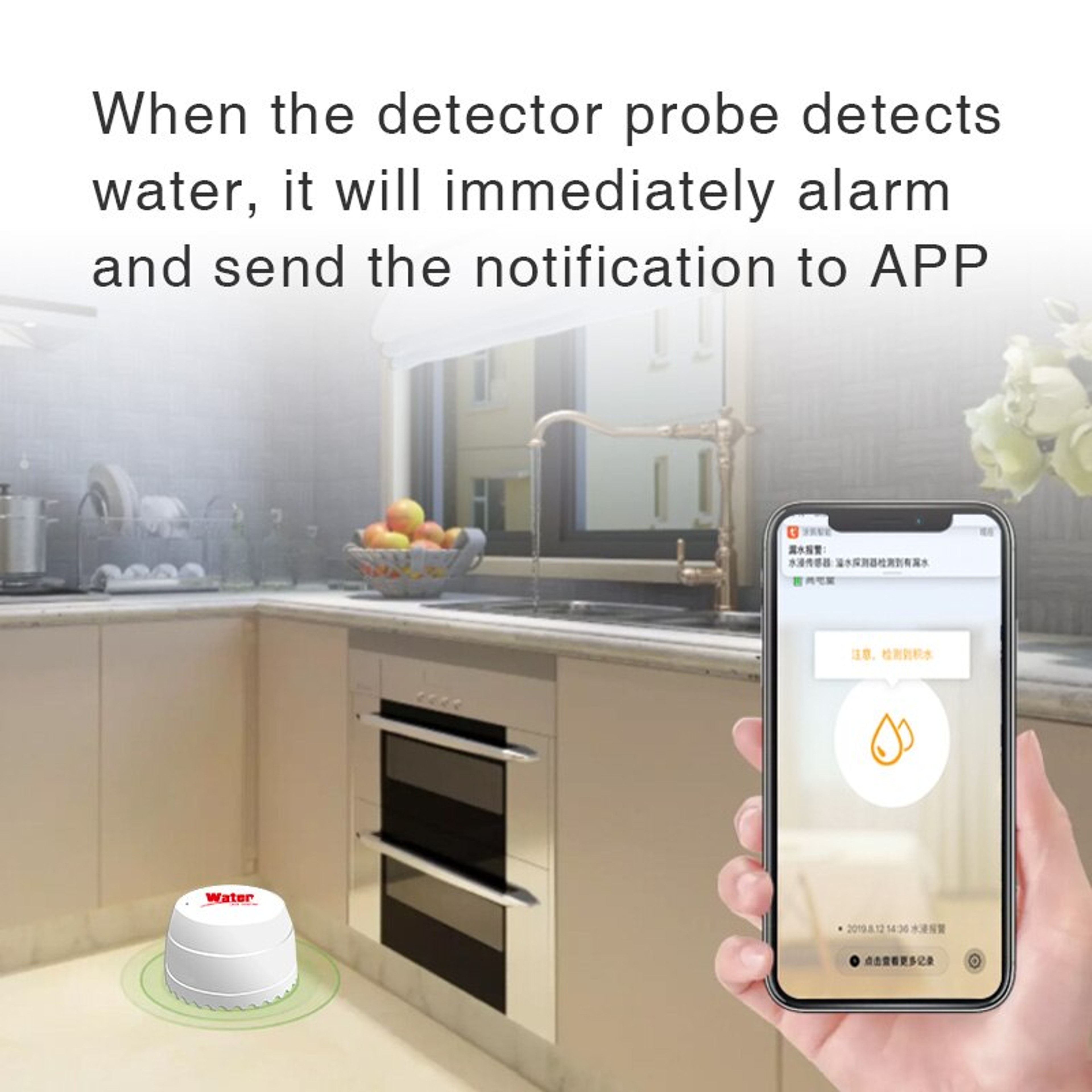 Smart Water Leak Detector Flood Sensor With APP Remote Monitoring  Flood Alert  Overflow Security F 3