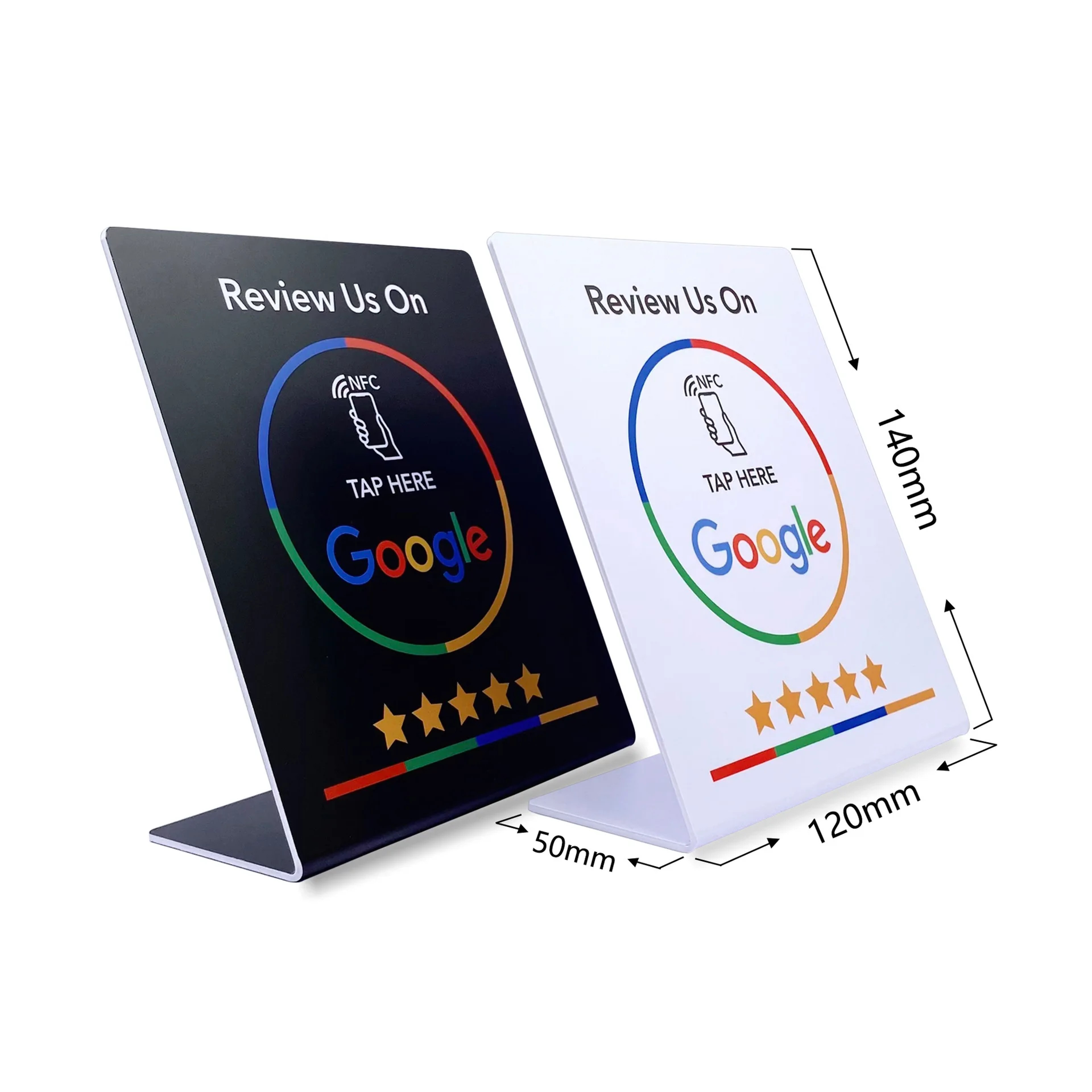 Programmable NFC Google Reviews Display Stand  Customizable Brand Bracket for Businesses – view 1