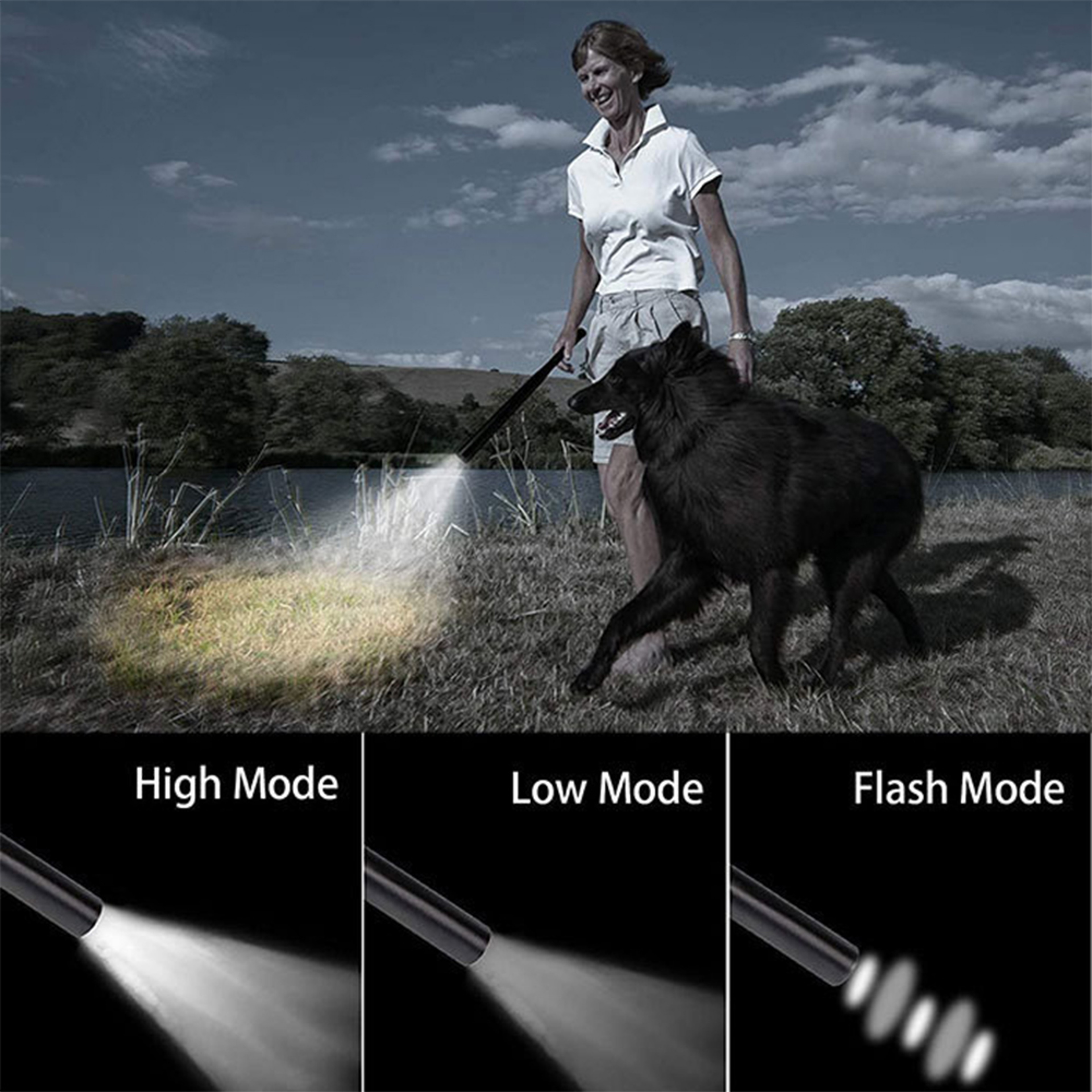Aluminium Alloy Baseball Bat LED Flashlight – Super Bright Waterproof Torch for Emergency Self Defense & Outdoor Use – view 4