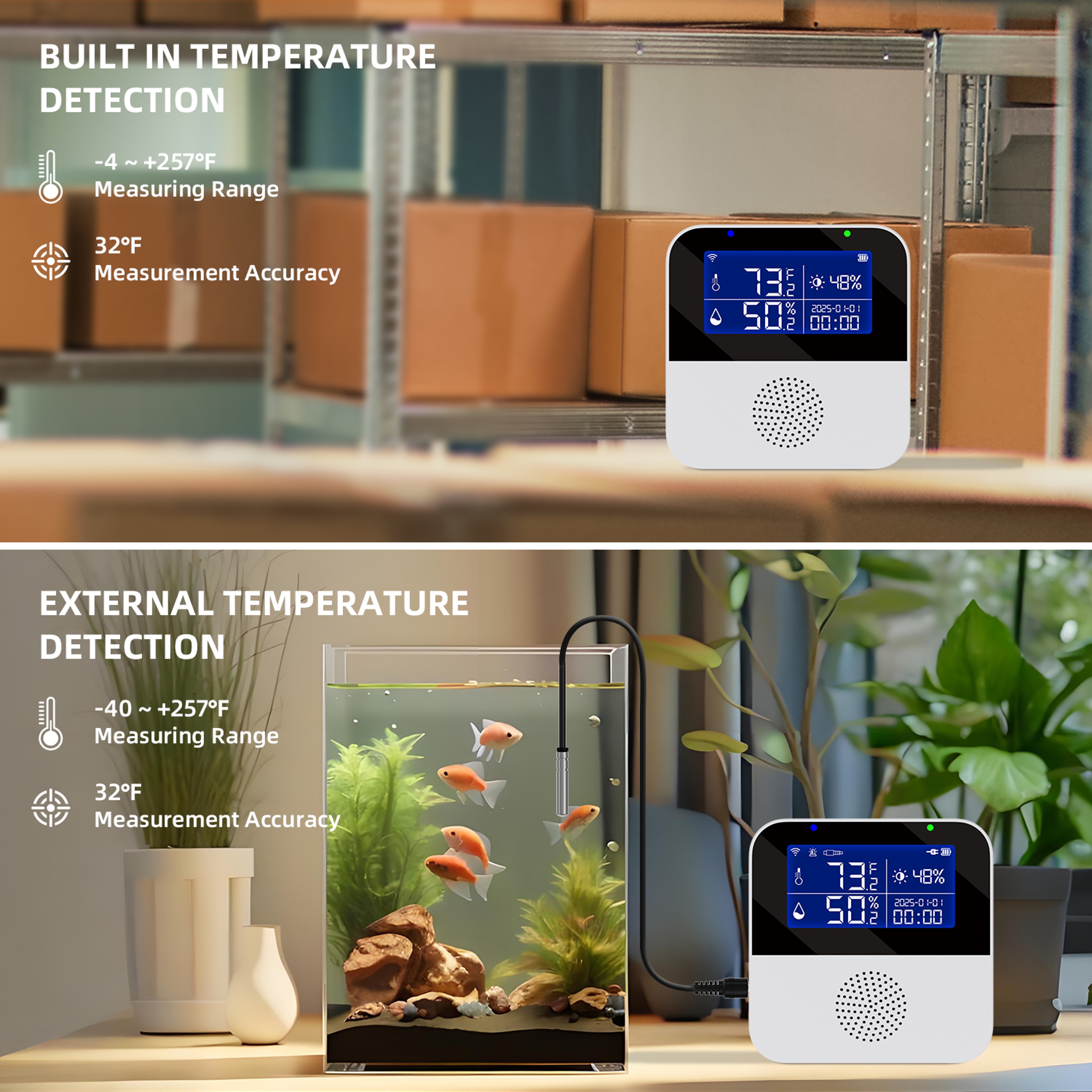 Smart WIFI Temperature And Humidity Sensor With LCD Display  Ideal Indoor Thermometer And Hygromete 1
