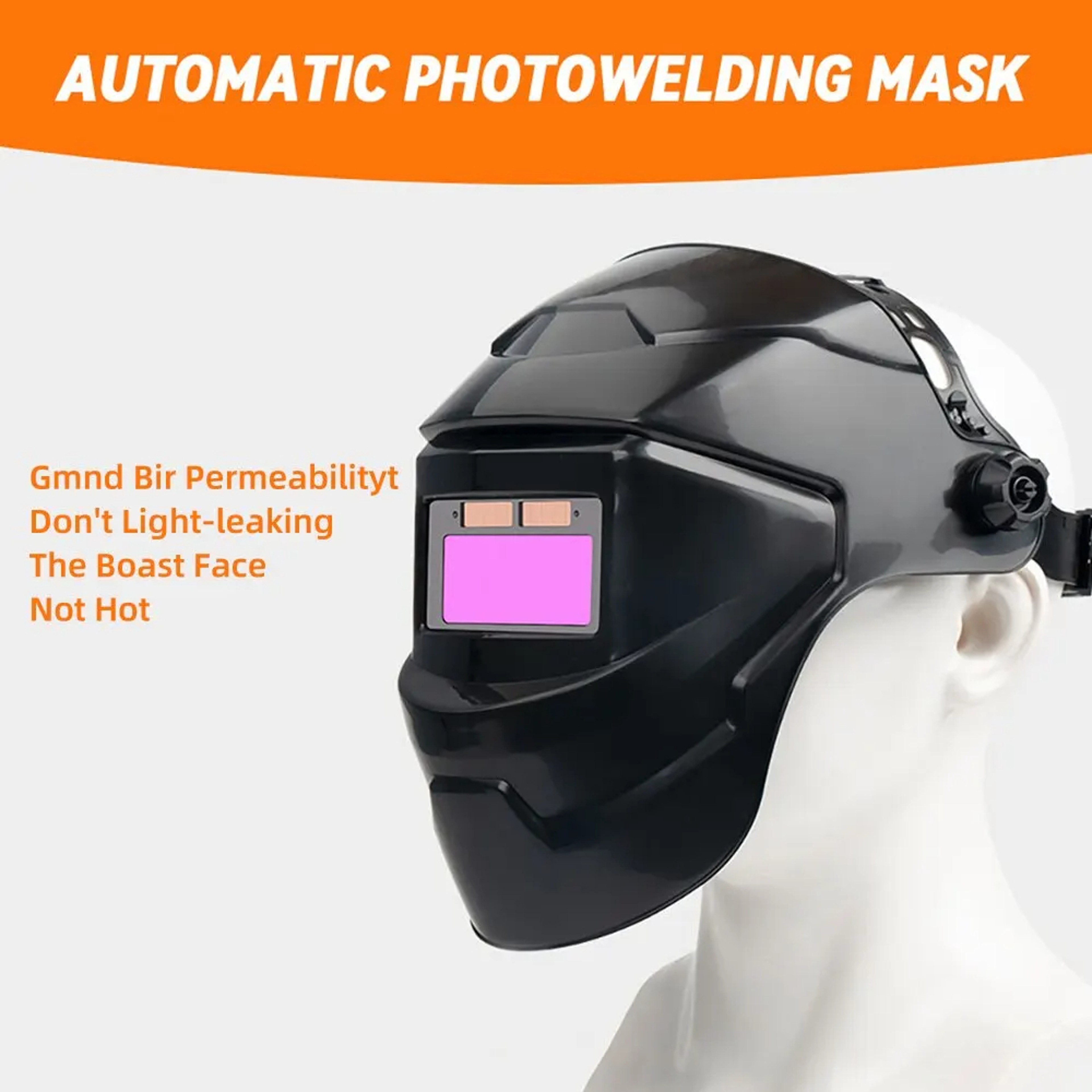 Chameleon Welding Helmet with Large View, True Color, Solar-Powered, Auto Darkening for Arc Weld, Grind, and Cut – view 6