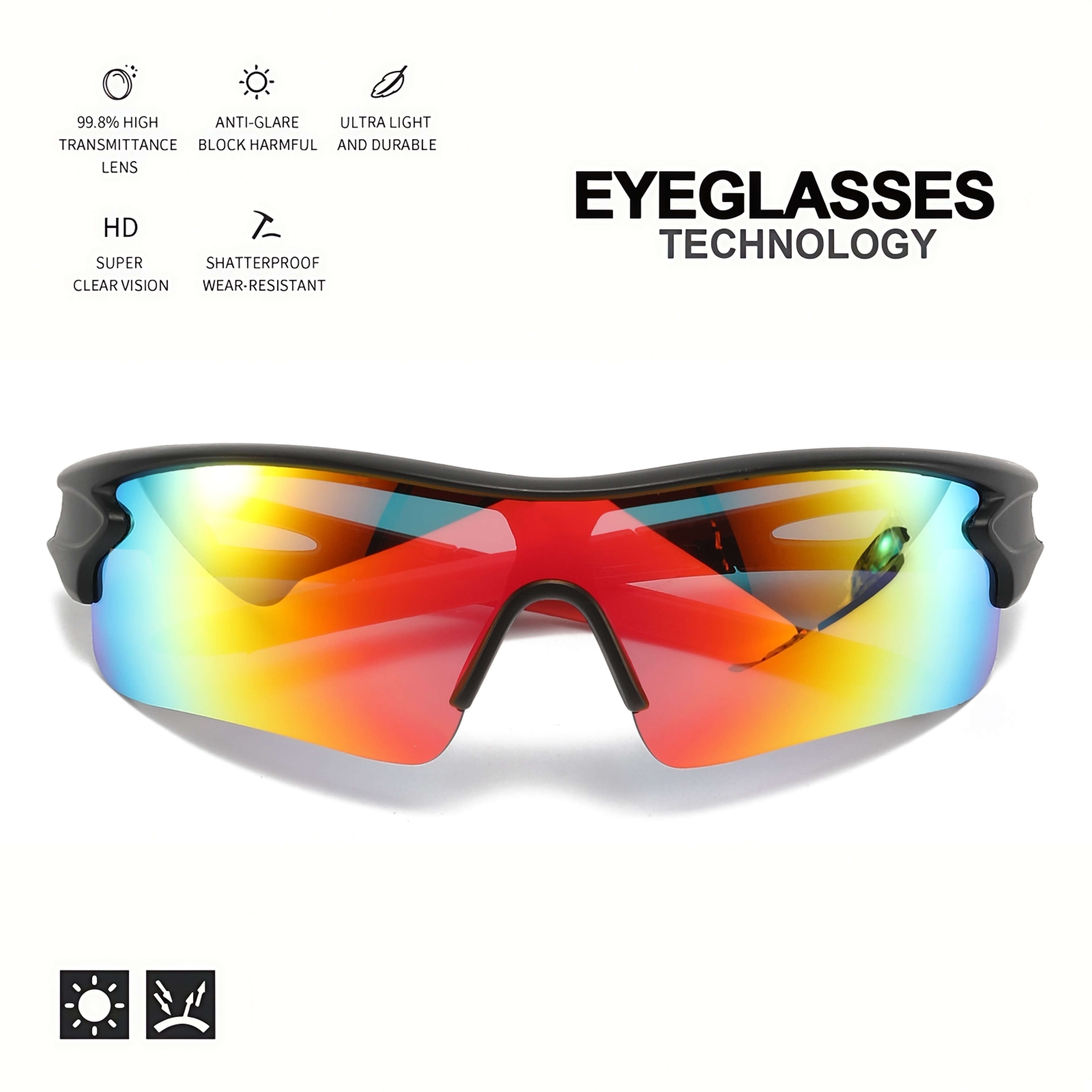 AeroShield UV400 Sports Sunglasses – UV Protection & Lightweight Outdoor Eyewear for Cyclists & Hikers – view 2