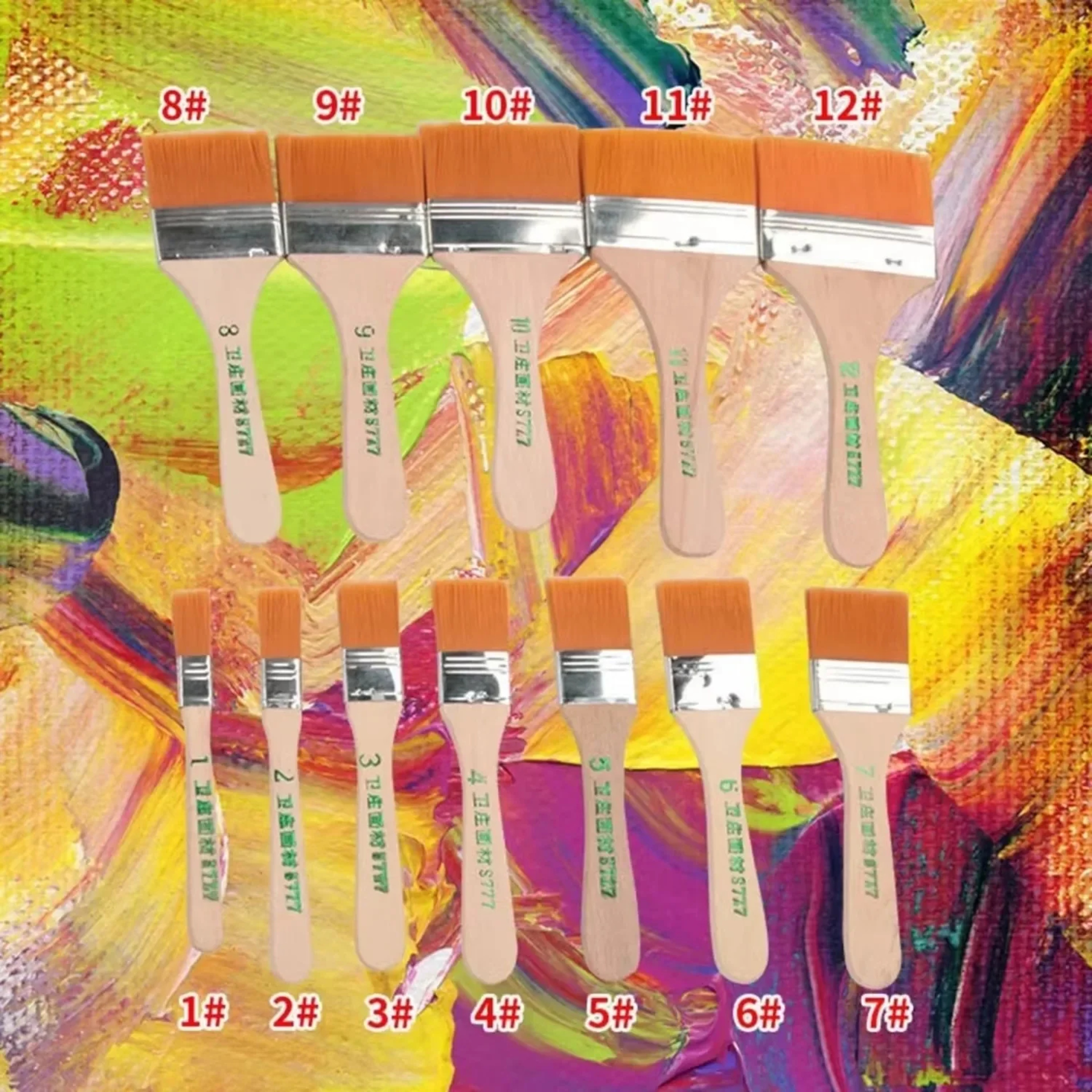 Premium Nylon Paint Brush Set  High-Quality Synthetic Bristles for Acrylic, Oil, Watercolor, and Art Supplies – view 2