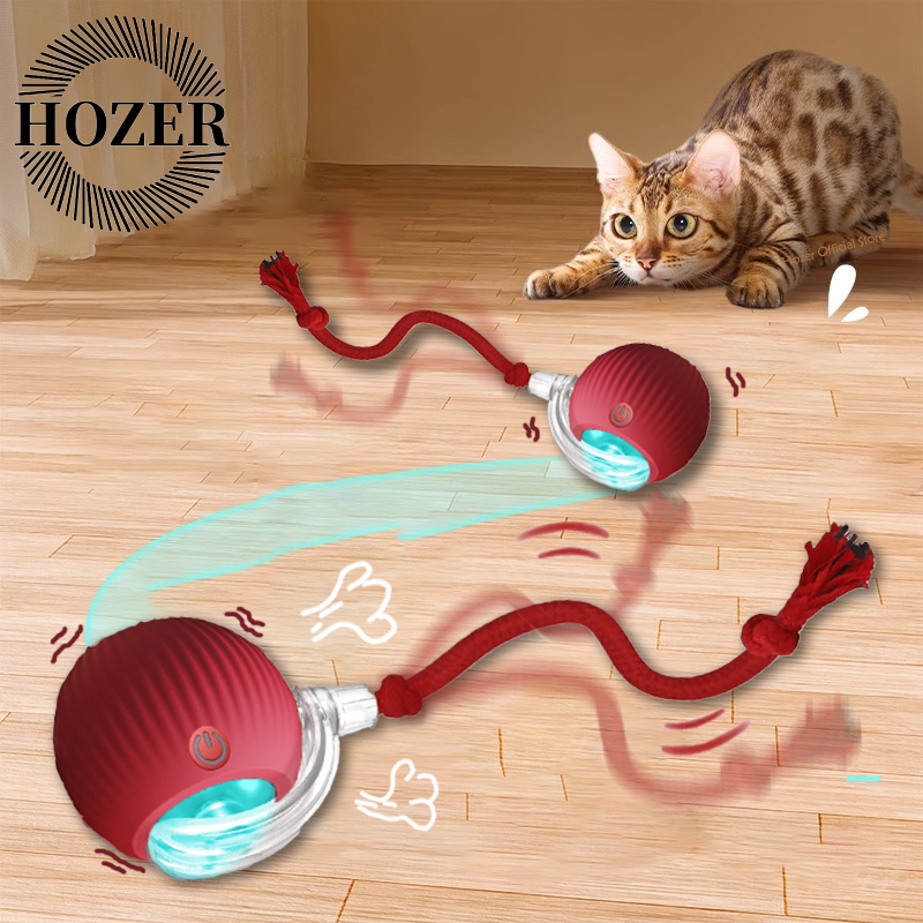 Rechargeable Smart Pet Toy  Interactive Rolling Ball With Faux Tail For Cats  Dogs 0