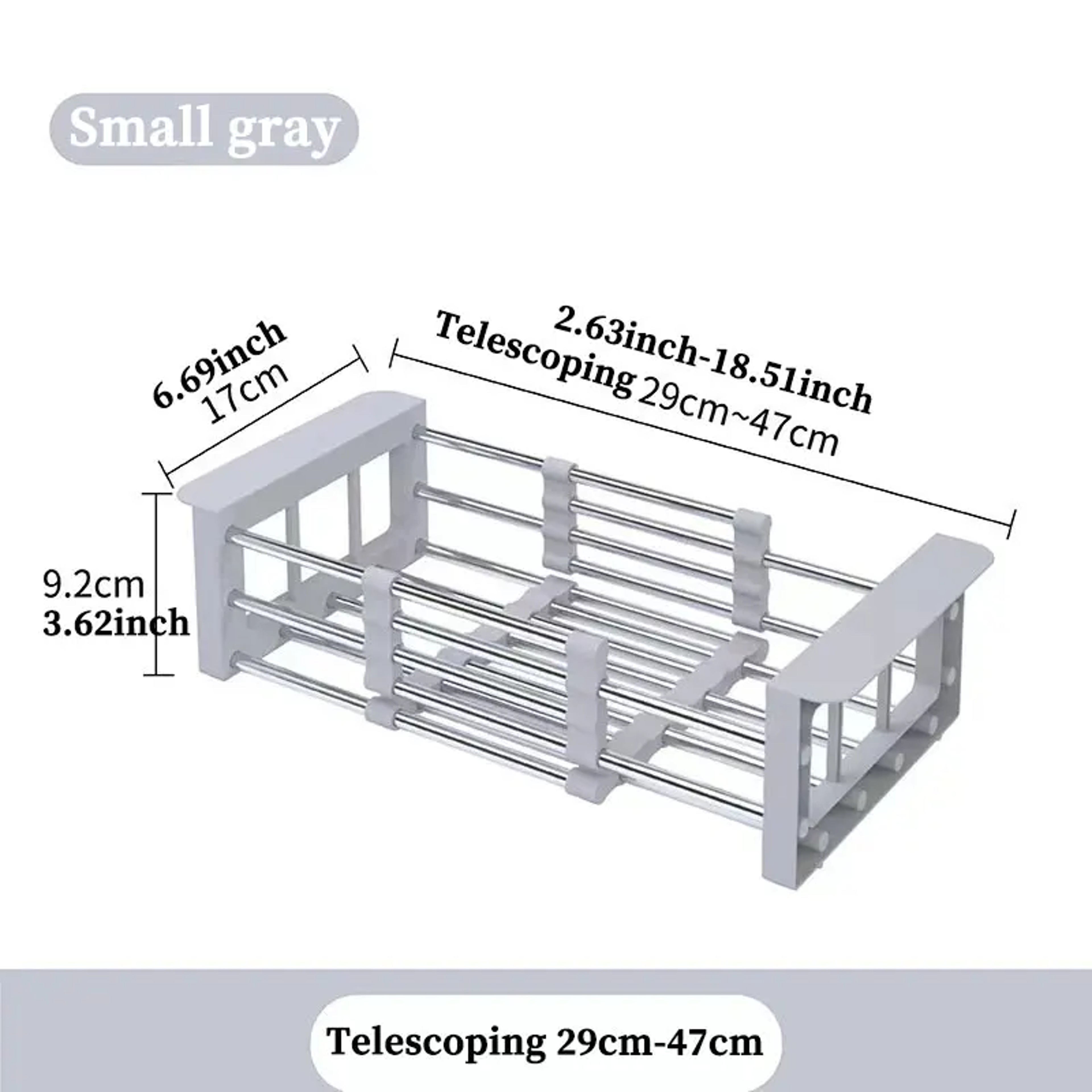 SpaceSaving Folding Kitchen Sink Drain Rack  Stainless Steel Dish Organizer 6