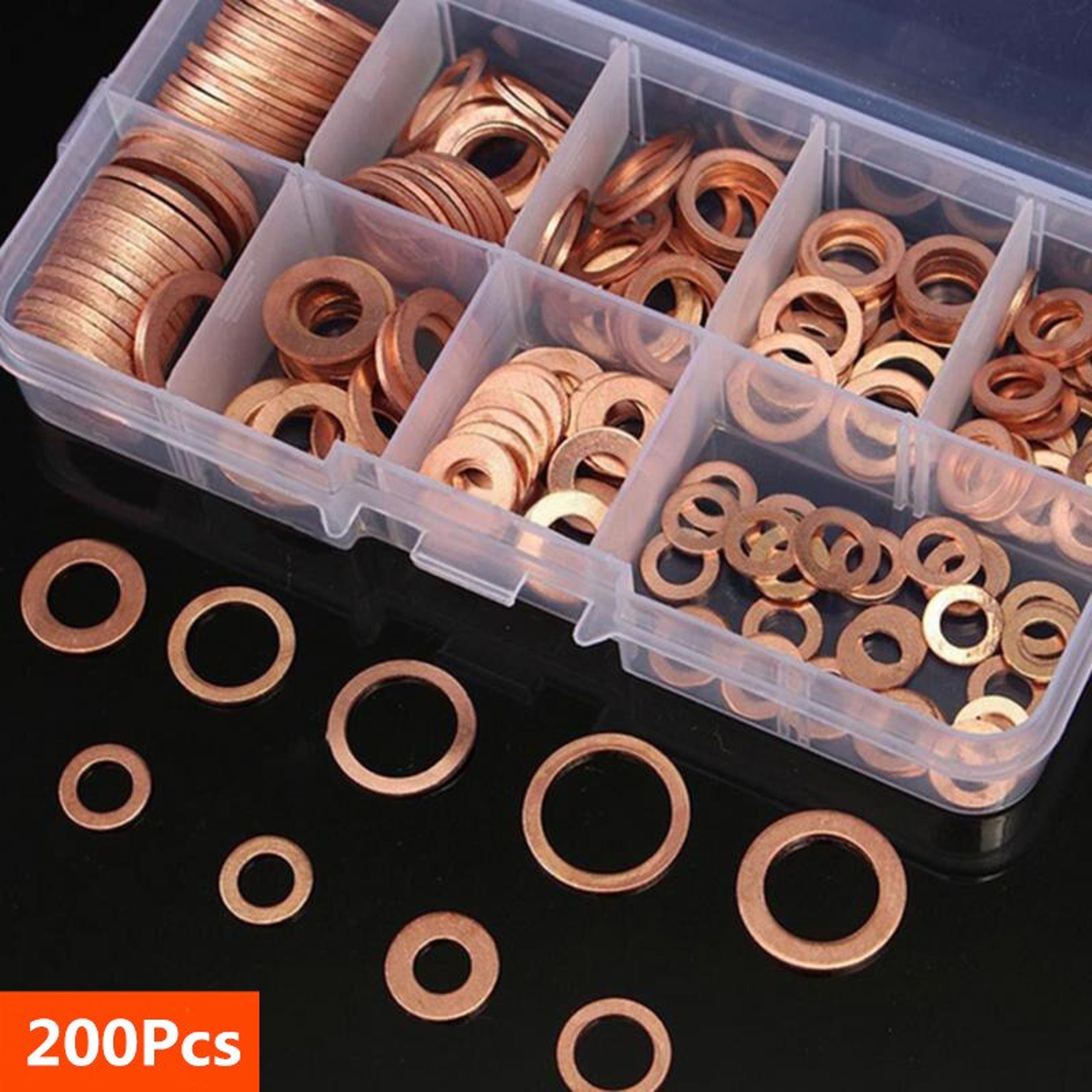 Copper Washer Gasket Nut And Bolt Set With Flat Ring Seal Assortment Kit  Leak Prevention And Durab 3