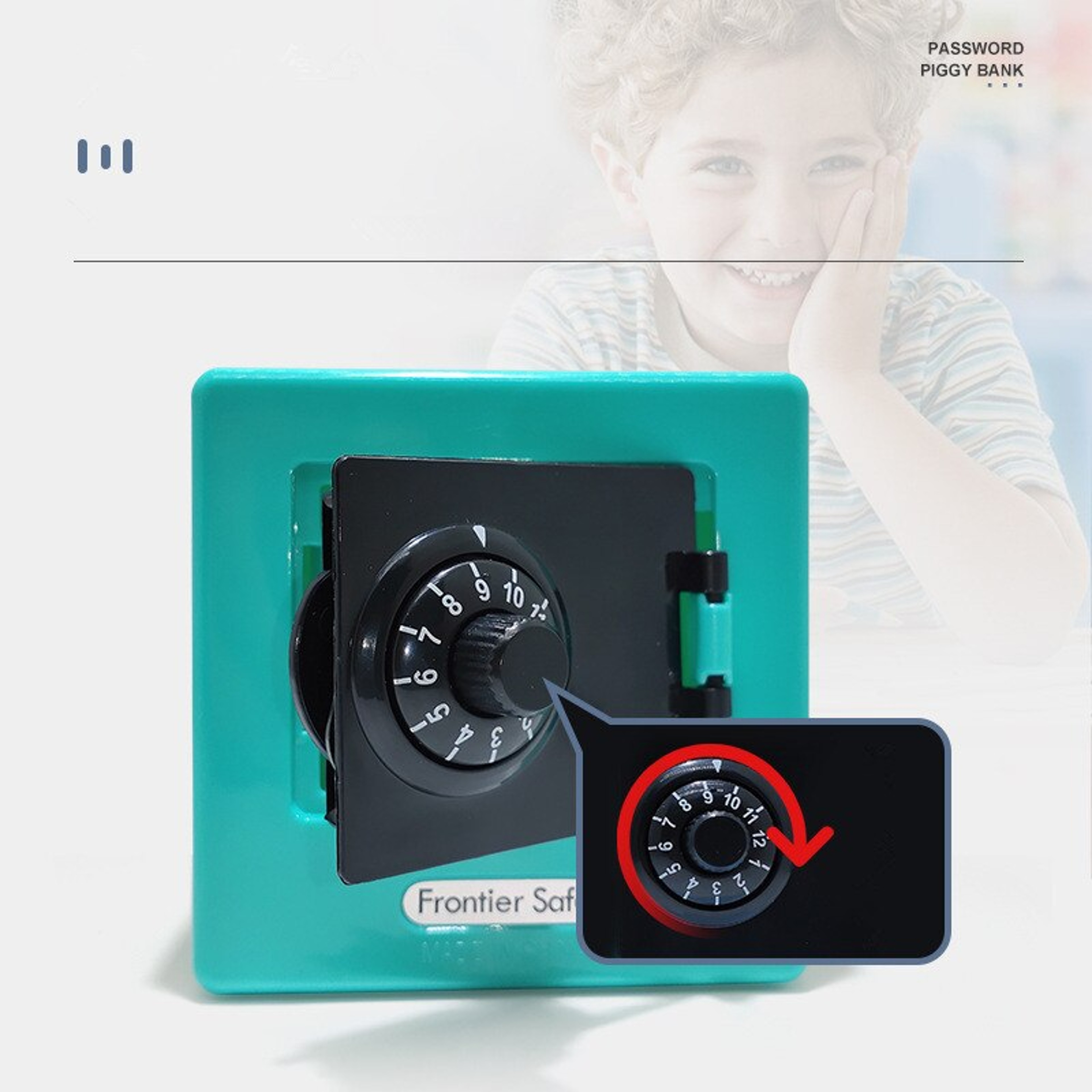 Mini ATM Bank Saving Box  Retro ATM Rotating Password Coin  Banknote Deposit Box For Kids Christmas 5