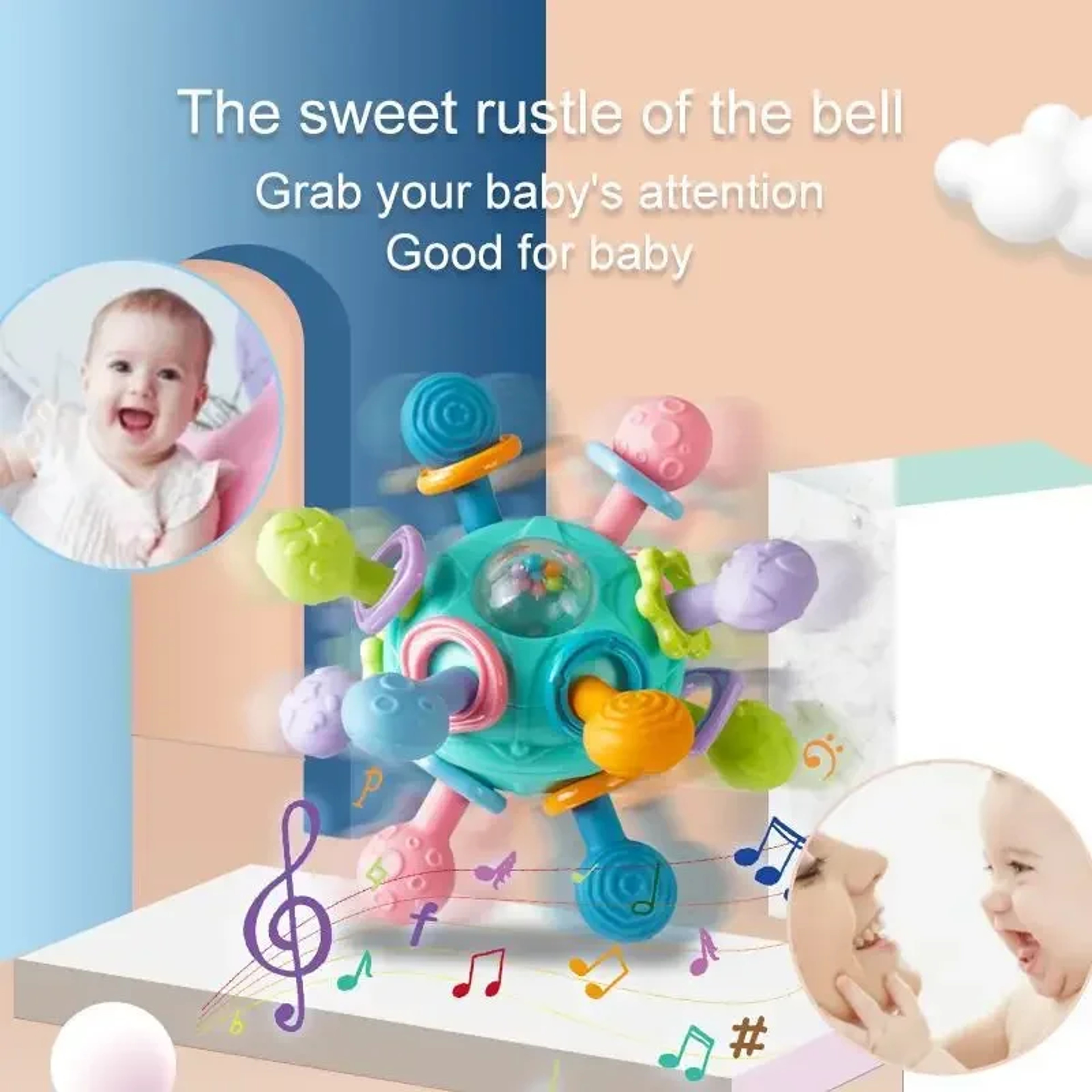 Rotating Baby Rattle Teether  Sensory Development Toy For Infants 1