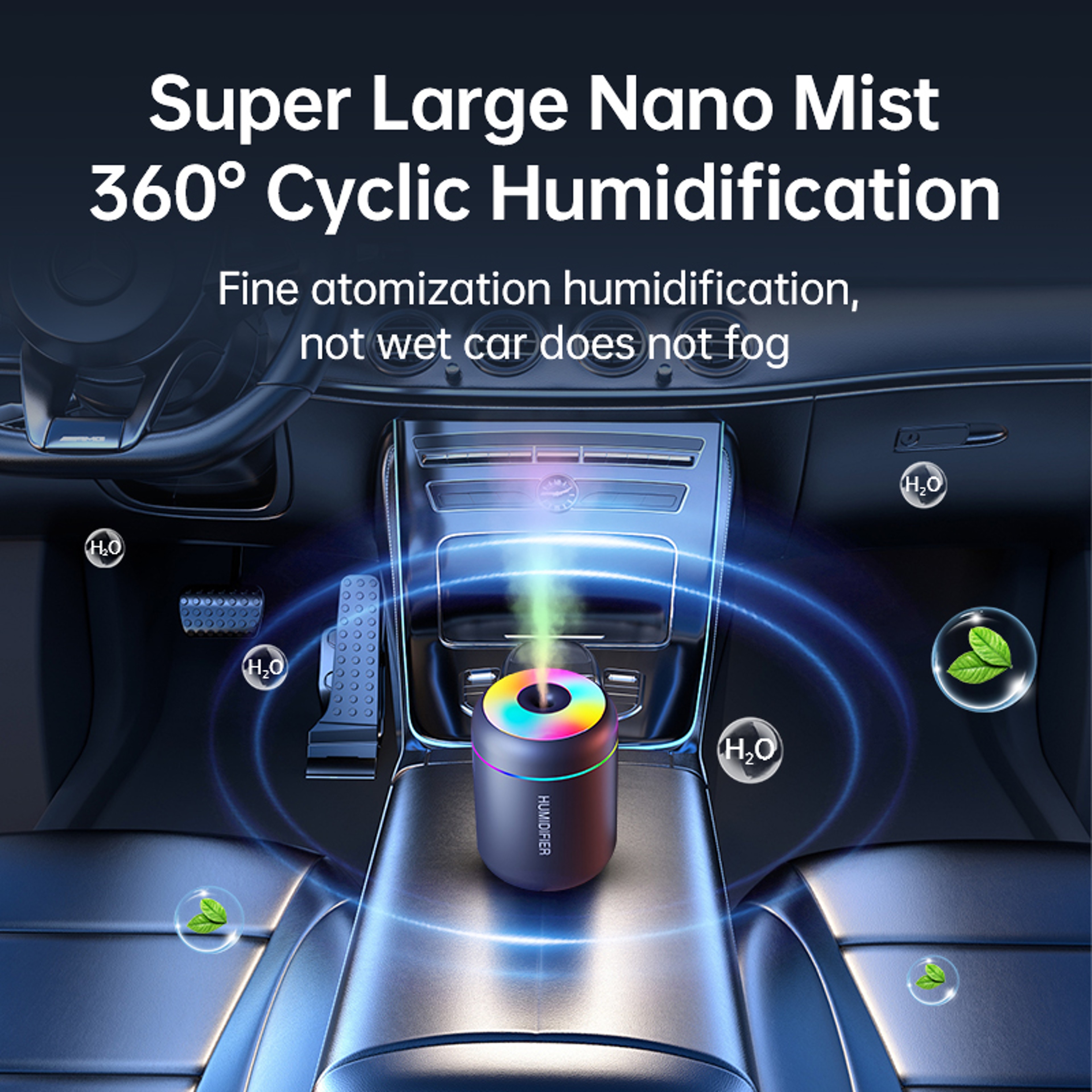 Mini USB Air Humidifier & Essential Oil Diffuser for Car, Home, & Bedroom  Aromatherapy Mist Maker with LED Lights – view 4