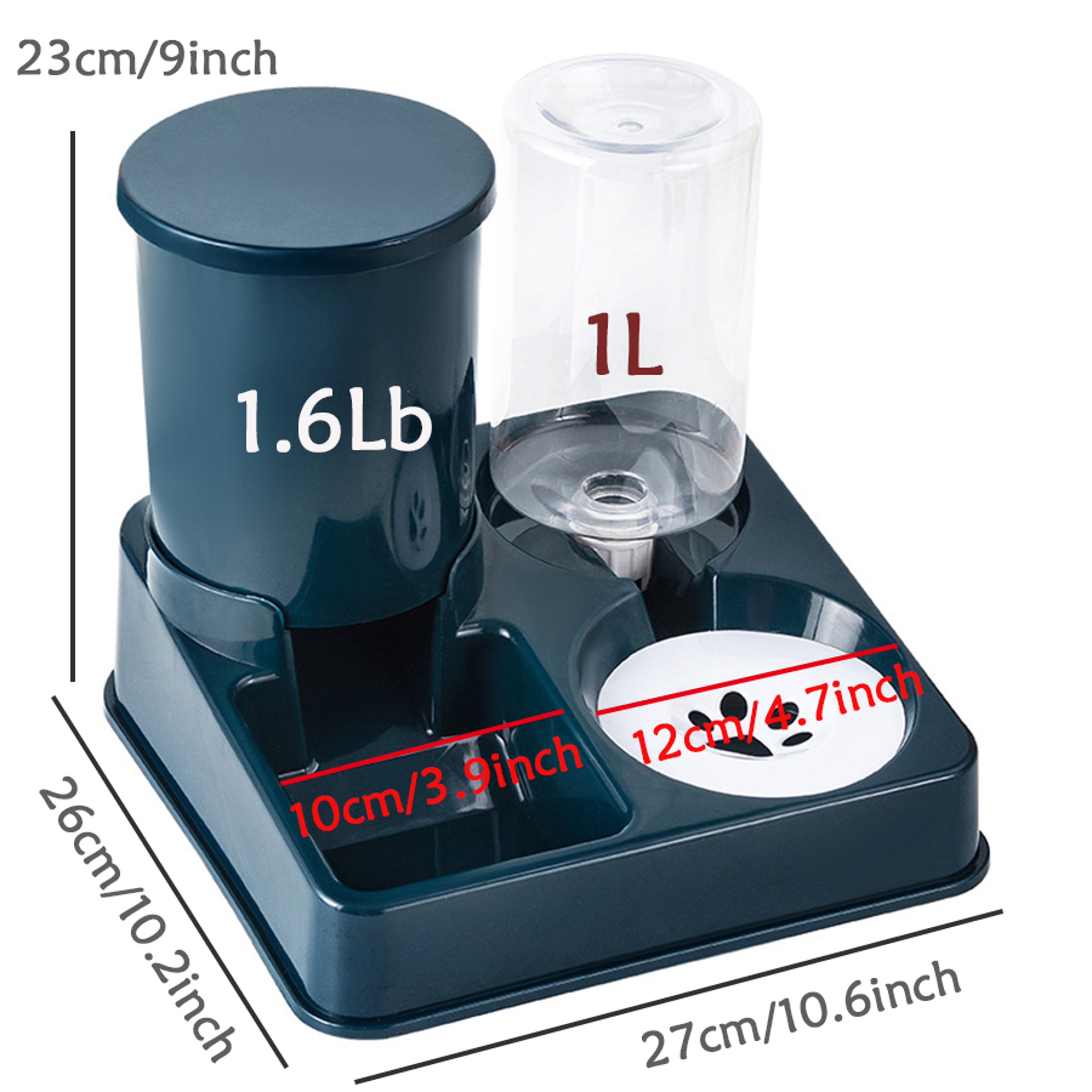 Tilted Automatic Pet Food and Water Feeder  Gravity Feeder and Waterer for Cats and Dogs – view 2