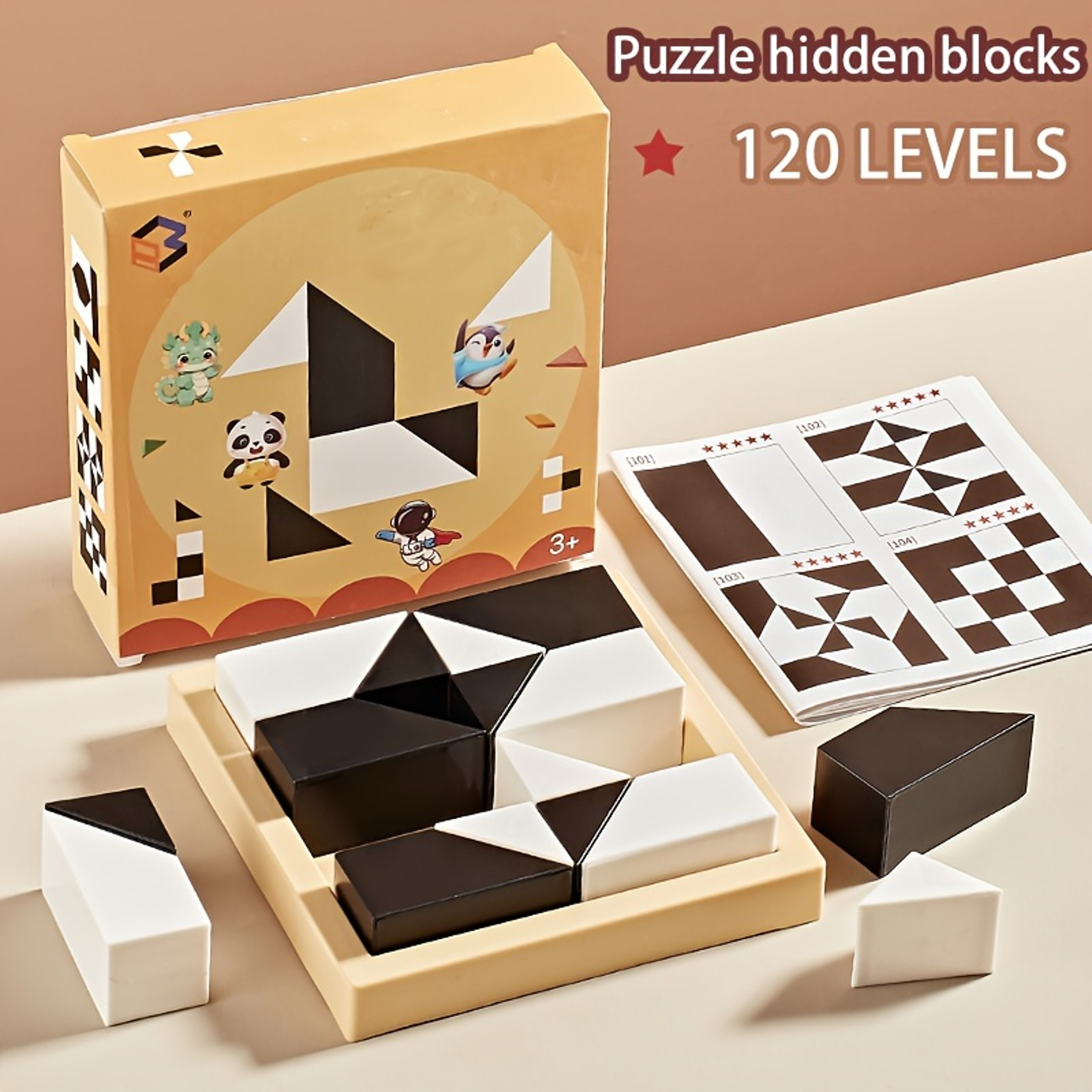 Hidden Block Puzzle Brain Teaser Logic Puzzle Game for Kids and Adults Spatial Reasoning Educational Toy – view 1