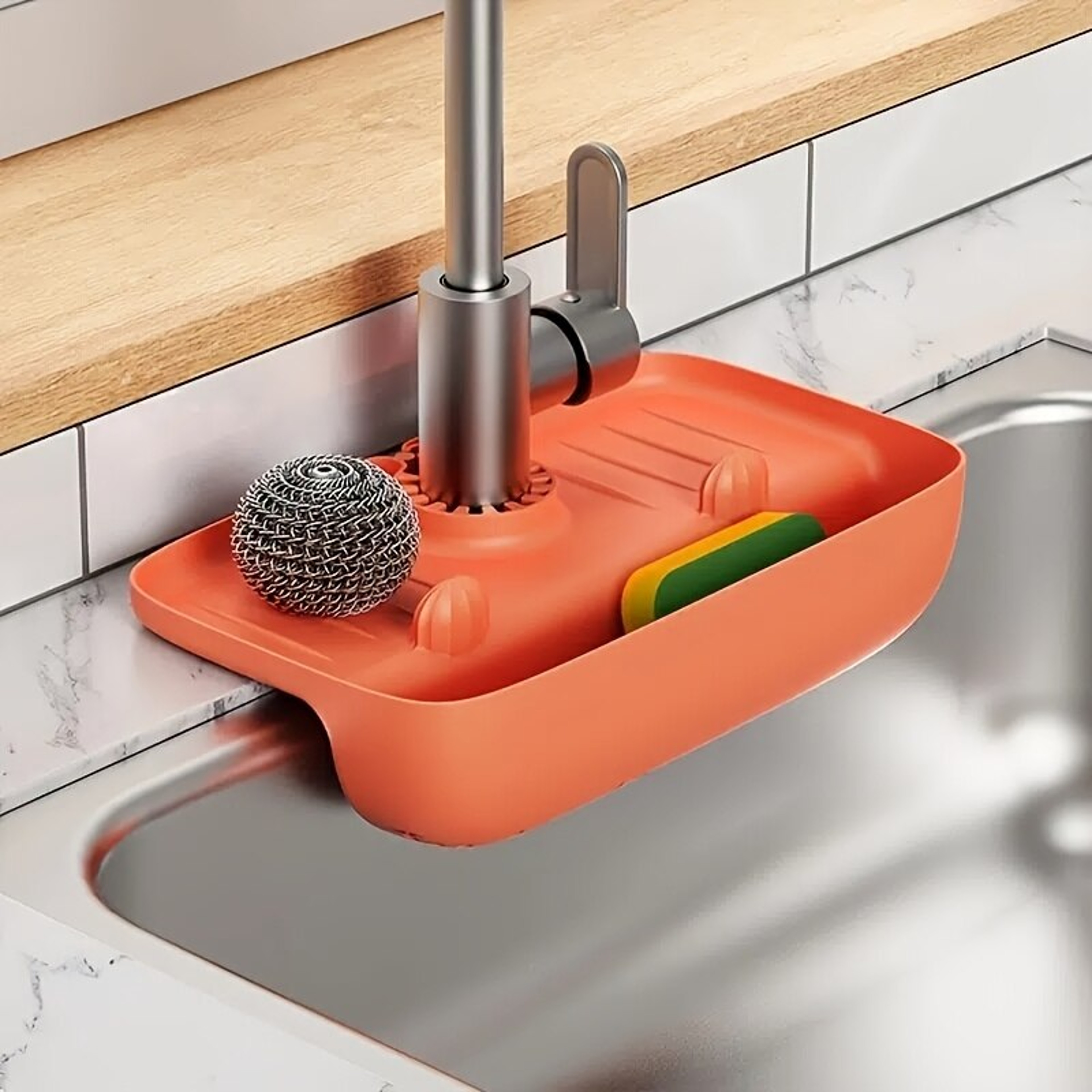 Silicone Sink Faucet Mat Splash Guard Kitchen Sink Organizer Water Catcher Pad 0