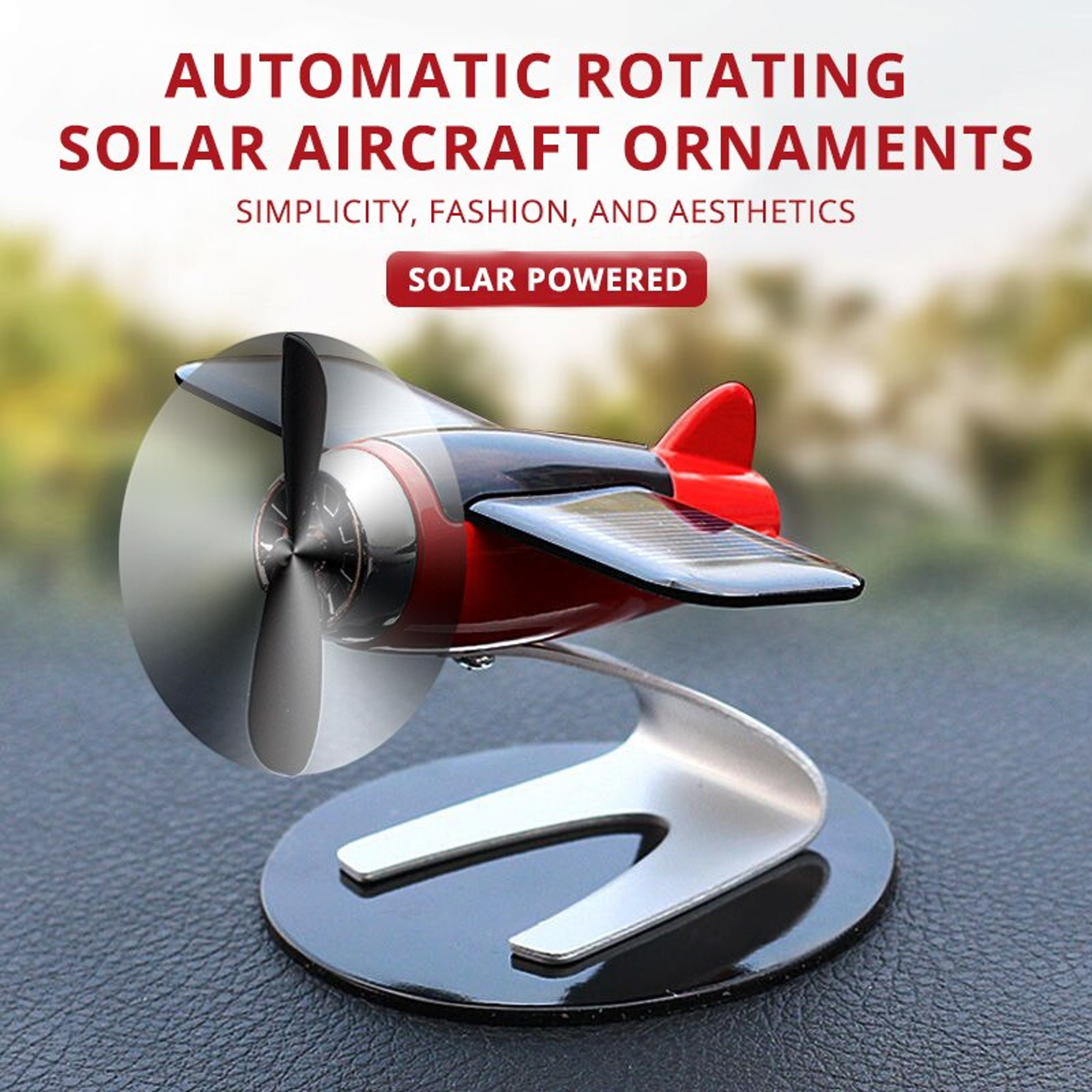 Solar Powered Airplane Dashboard Ornament Decorative Solar Car Decoration For Car Interior Desk Gif 1