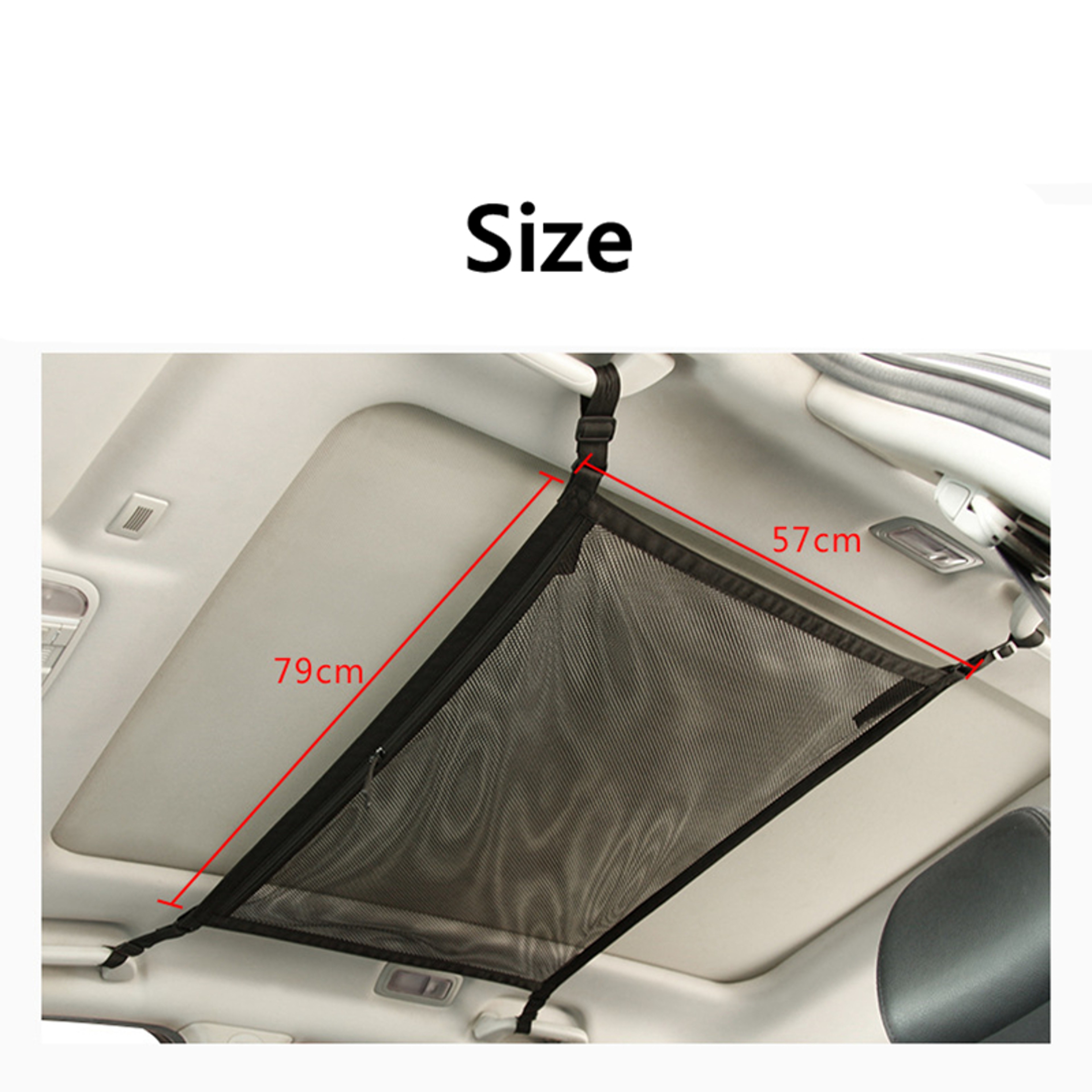 Universal Car Ceiling Storage Net  Premium Car Roof Cargo Net Mesh Organizer Interior Car Organizer Bag – view 5