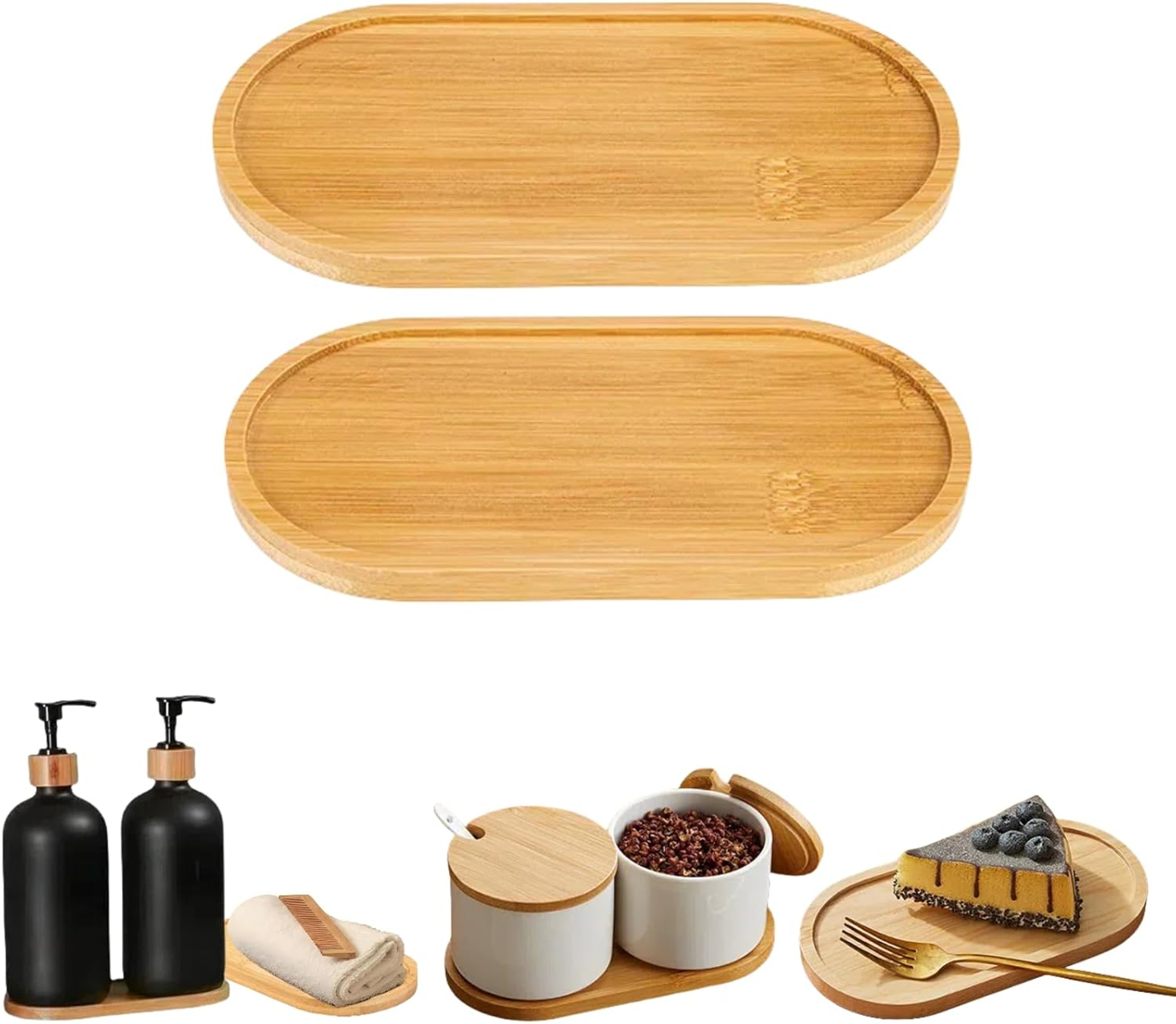 Eco-Friendly Beech Oval Tray, Mini Solid Wood Plate for Kids & Small Servings – view 1