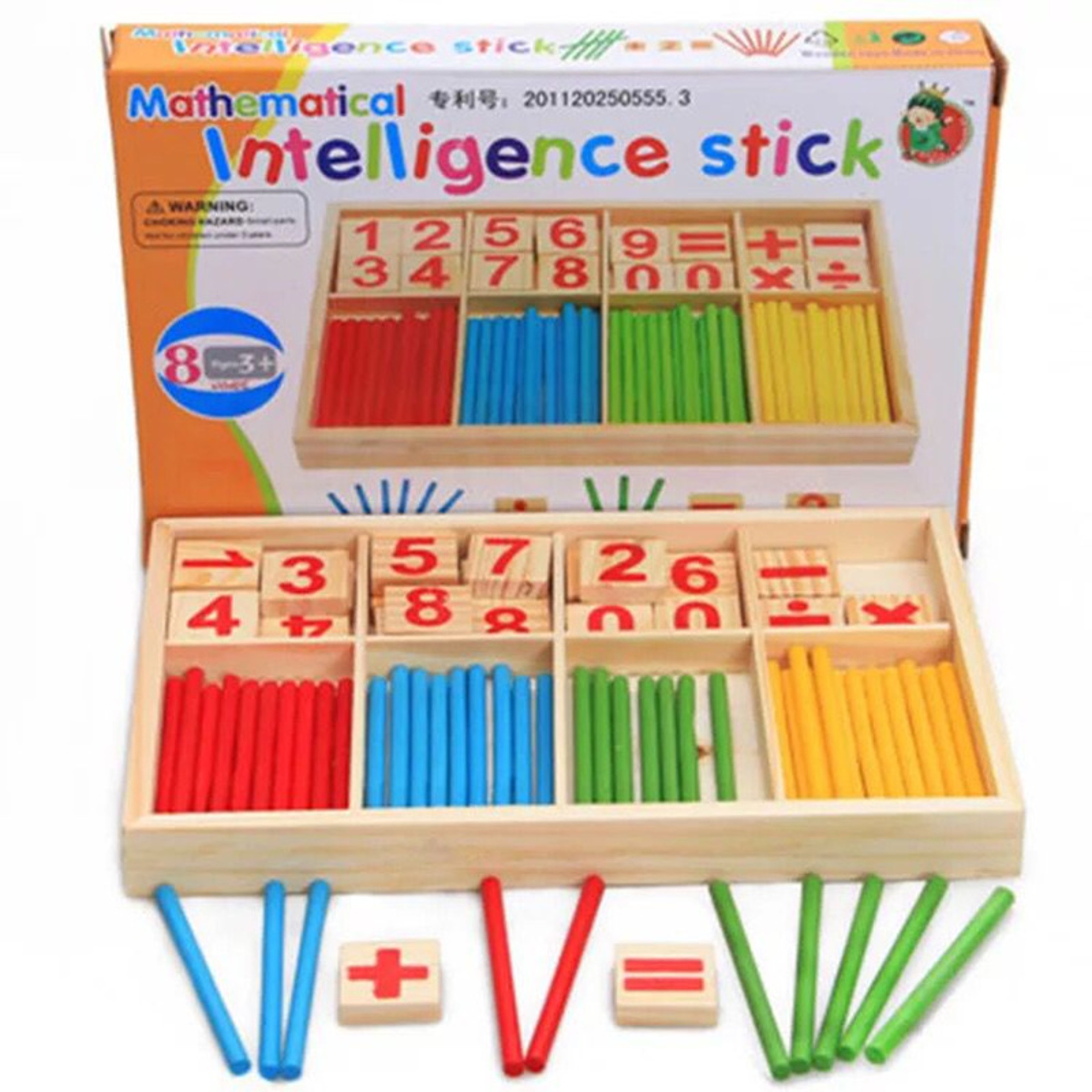 Montessori Math Learning Box  Wooden Counting Sticks & Educational Arithmetic Toy for Kids – view 1