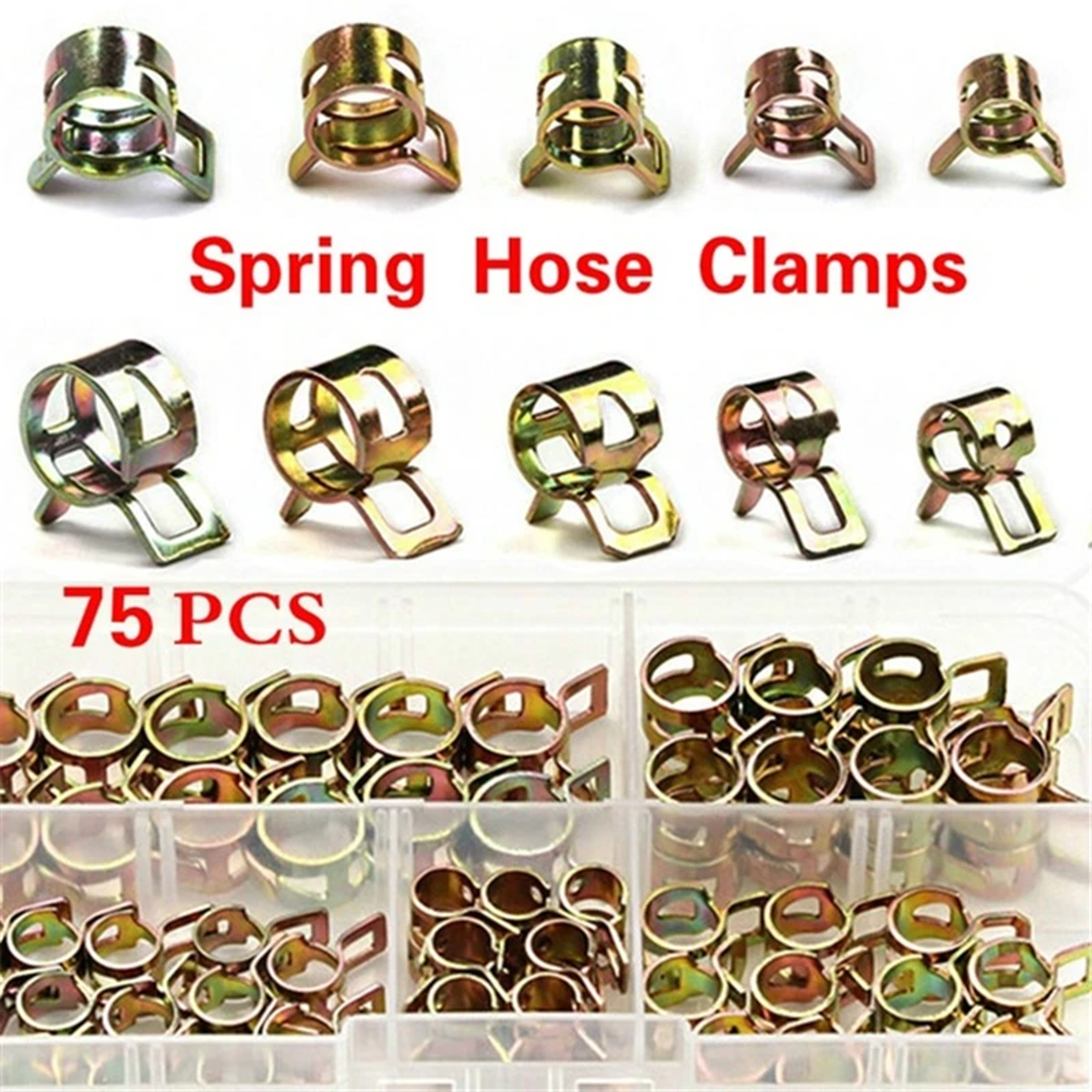 Fuel Spring Clip Hose Clamp  Durable Silicon Vacuum Tube Clamp for Fuel, Oil & Water Lines – view 1