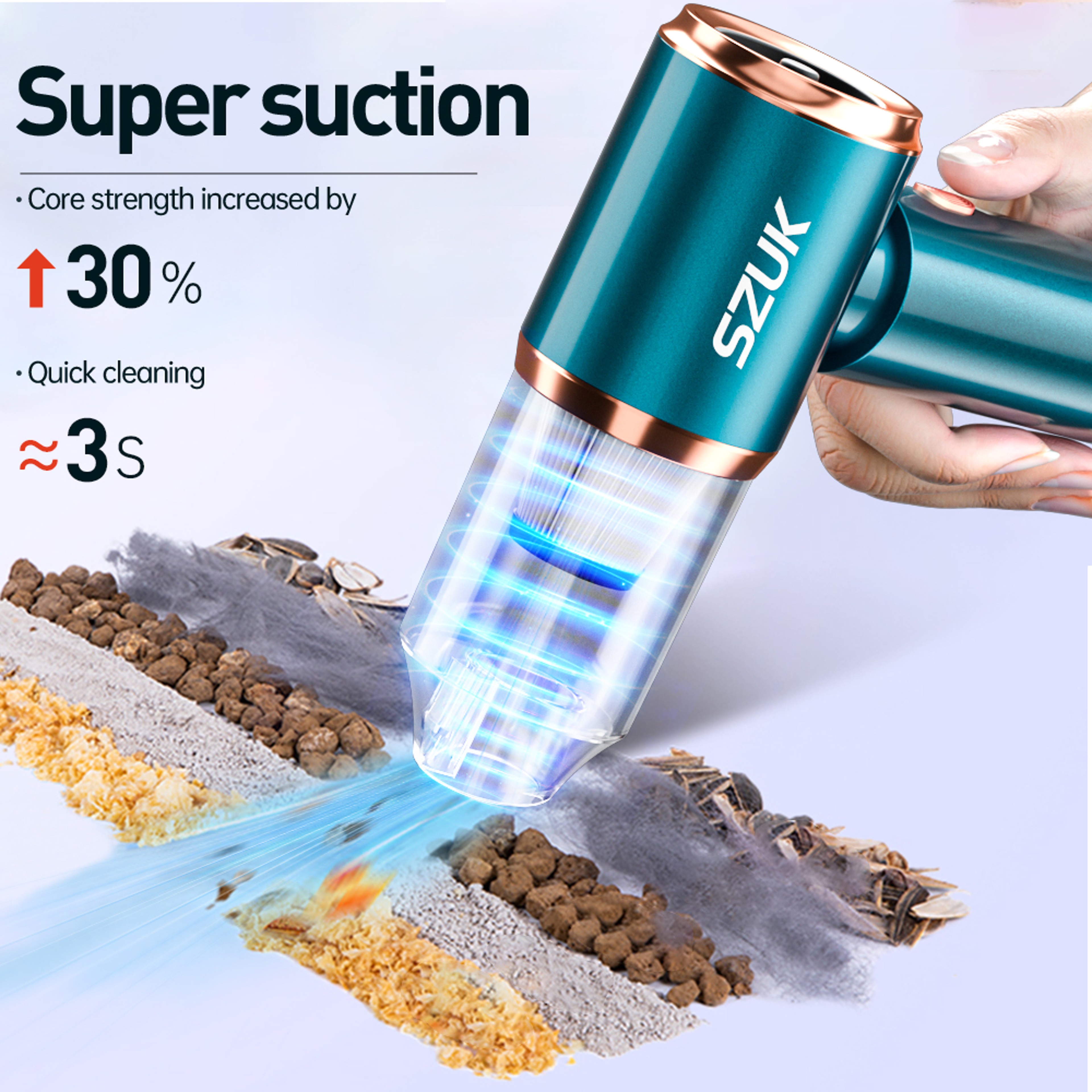 Portable Car Vacuum Cleaner  Strong Suction Wireless Handheld Mini Vacuum For Home Car  Keyboard Cl 2
