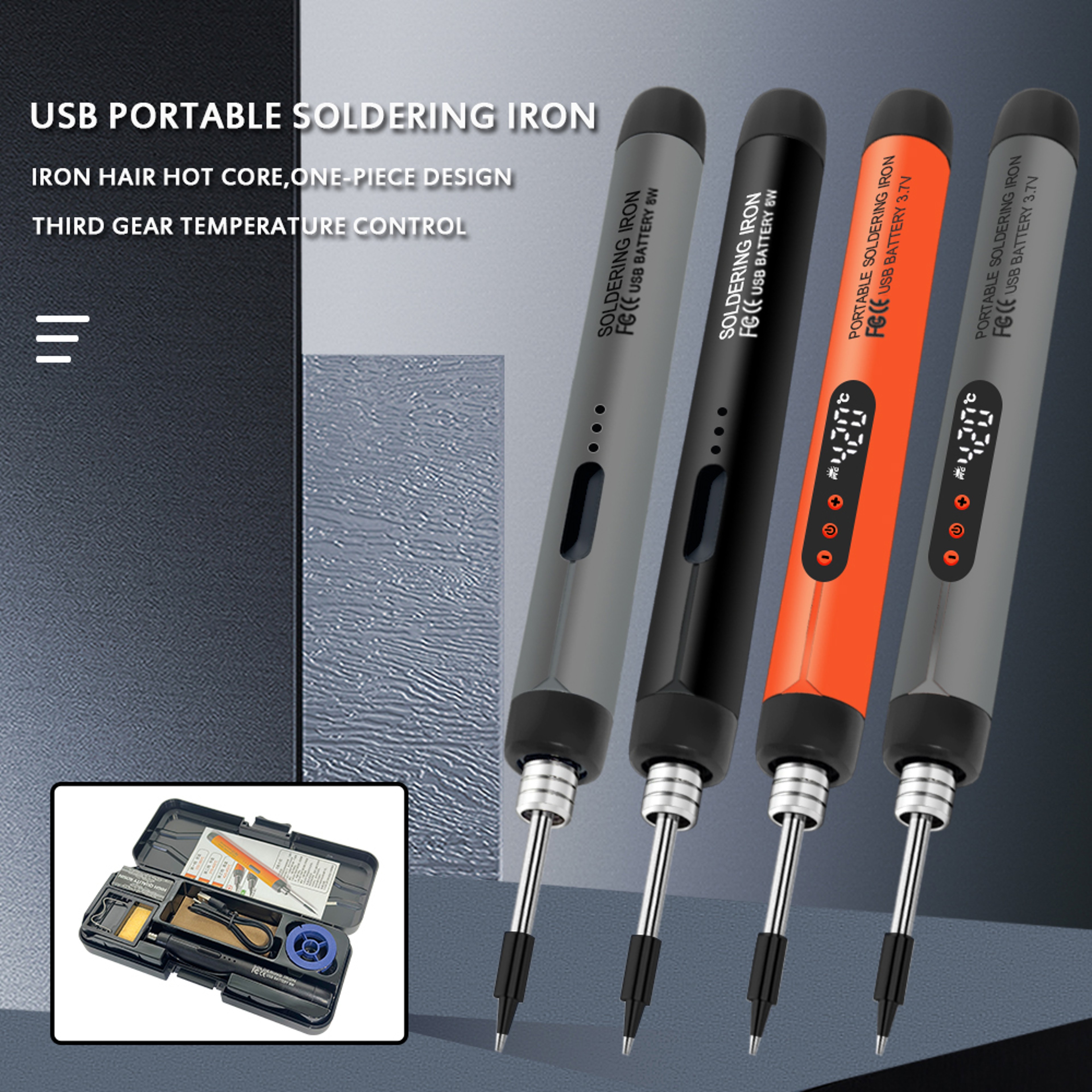 Portable USB Soldering Iron Set  Mini Adjustable Temperature TypeC Interface 0