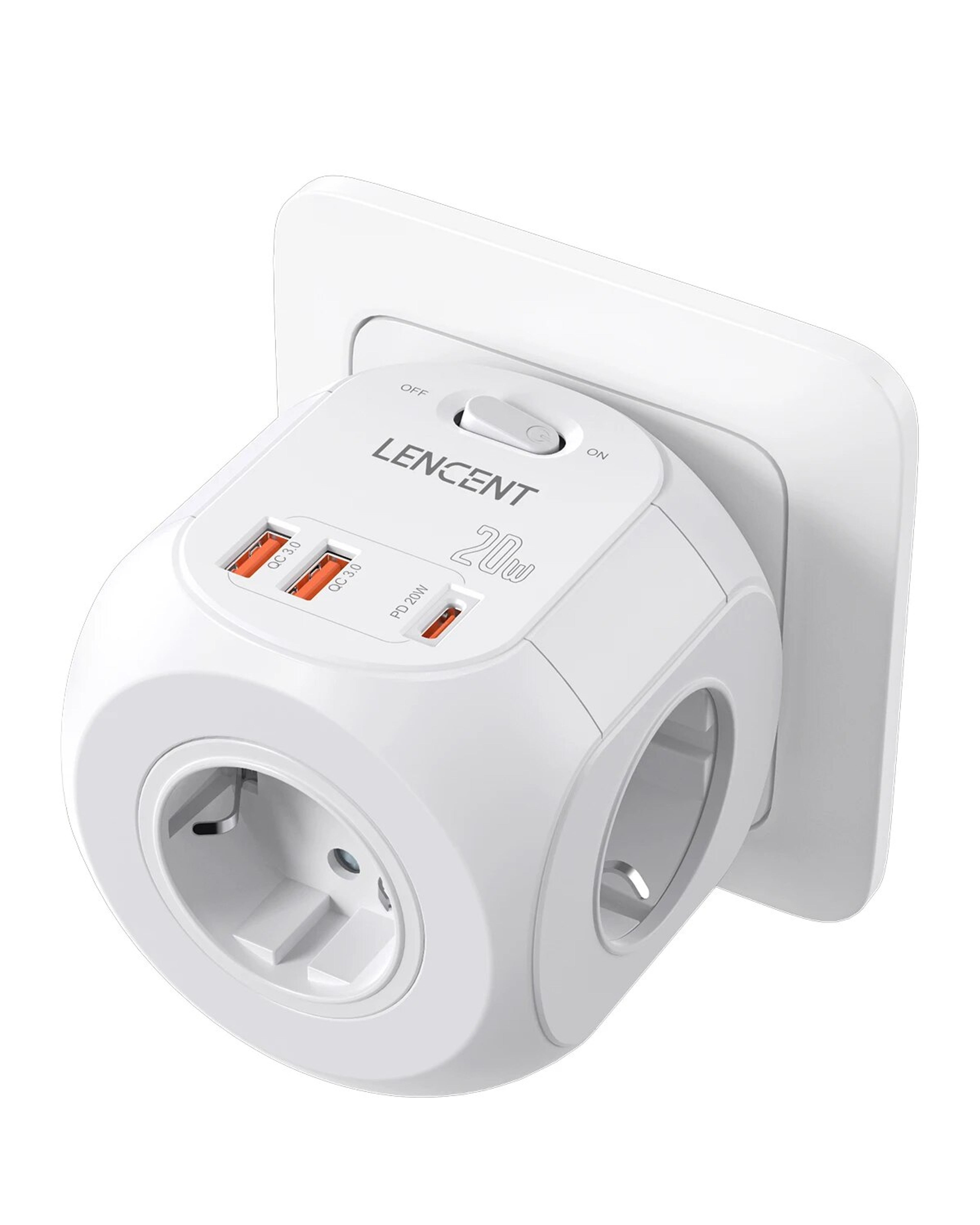 Wall Socket Extender With USB Ports And Type C Charger OnOff Switch For Home 6