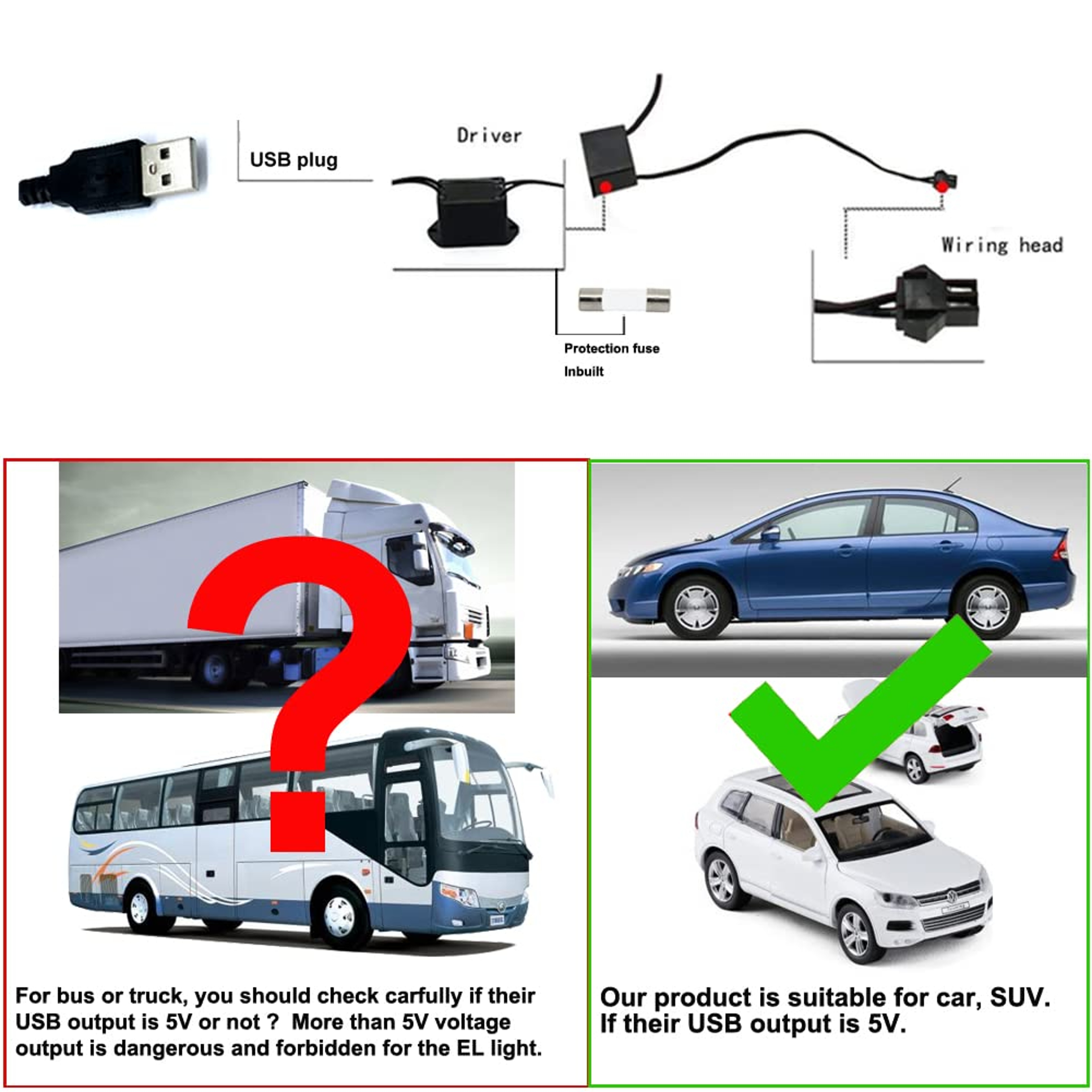 Car Interior LED Strip Light  Flexible USB Ambient Light For Auto DIY Neon Decorative Lamp 4