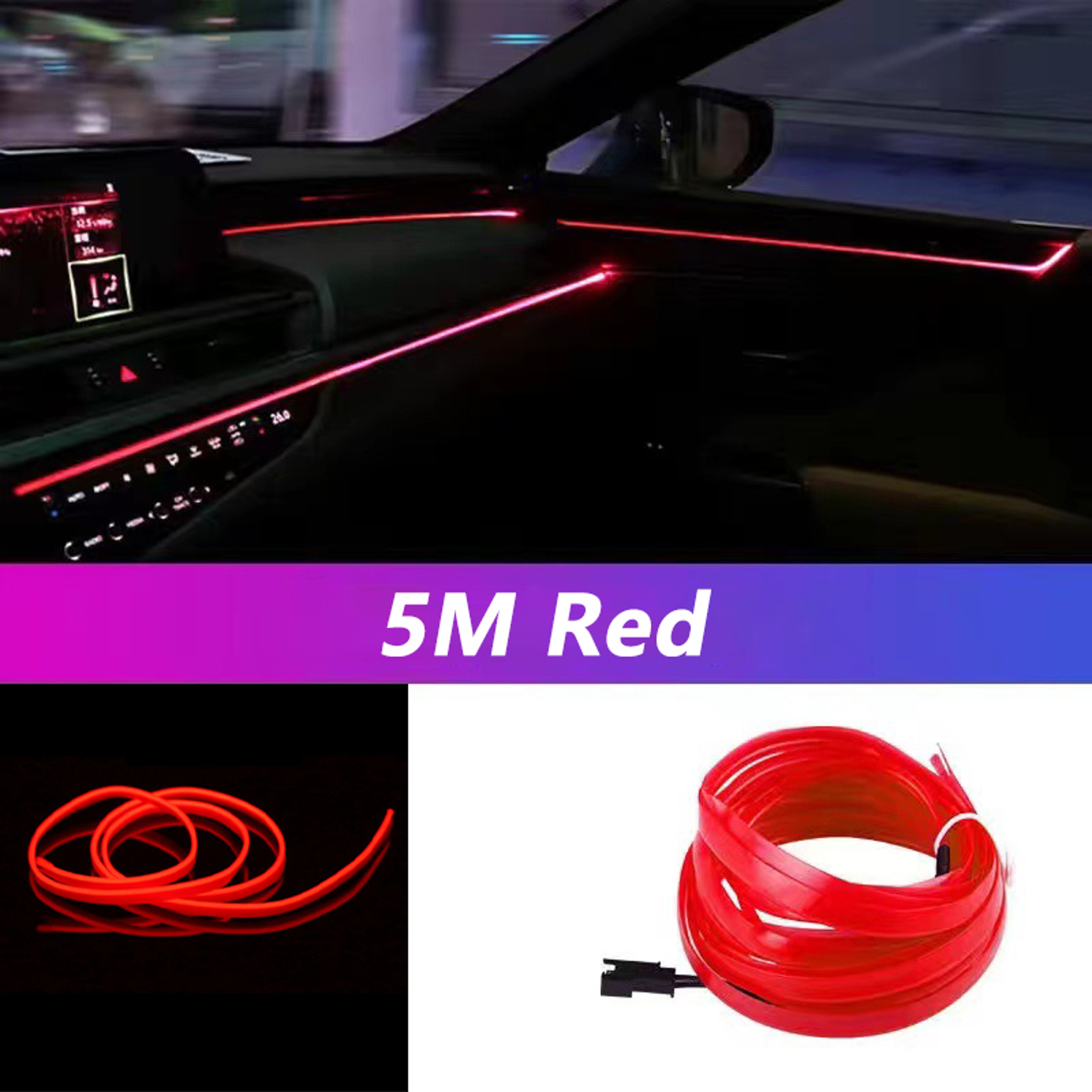 Car Interior LED Strip Light  Flexible USB Ambient Light For Auto DIY Neon Decorative Lamp 6
