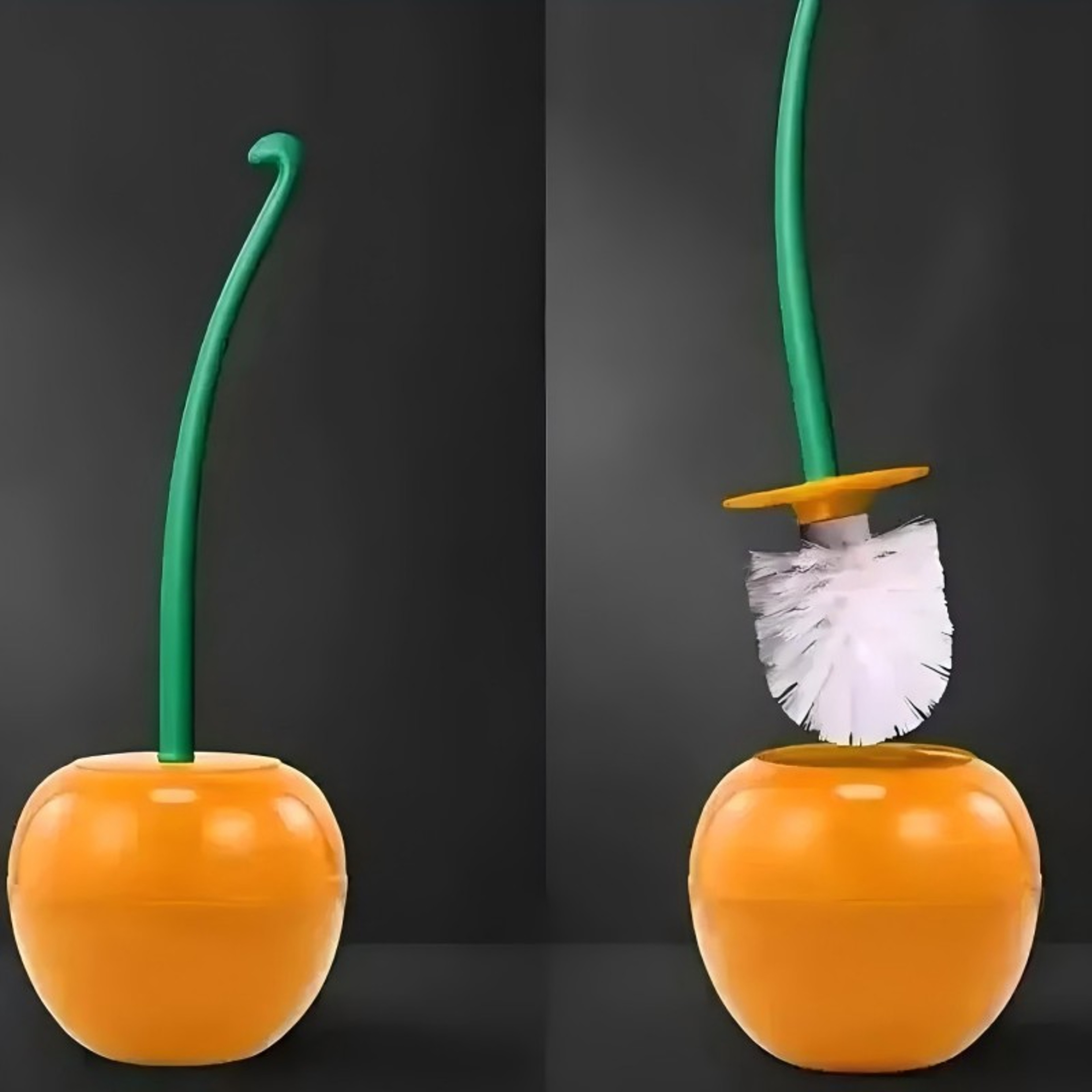 Creative Cherry Shaped Toilet Brush & Holder Set  Cute Bathroom Accessory – view 2