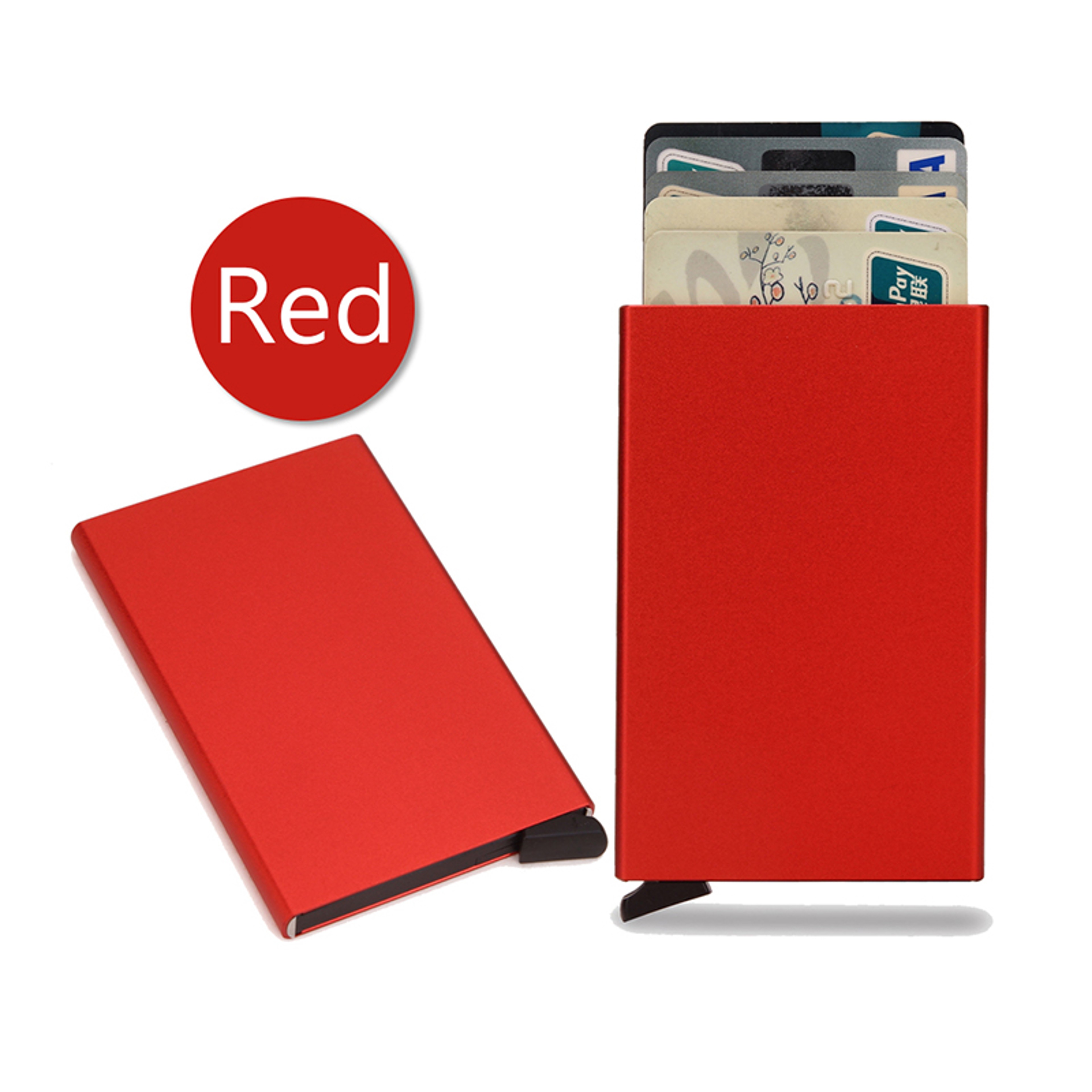 RFID Minimalist Wallet  Slim  Stylish Men  Women Card Holder  PopUp Design Metal RFID Protection 8