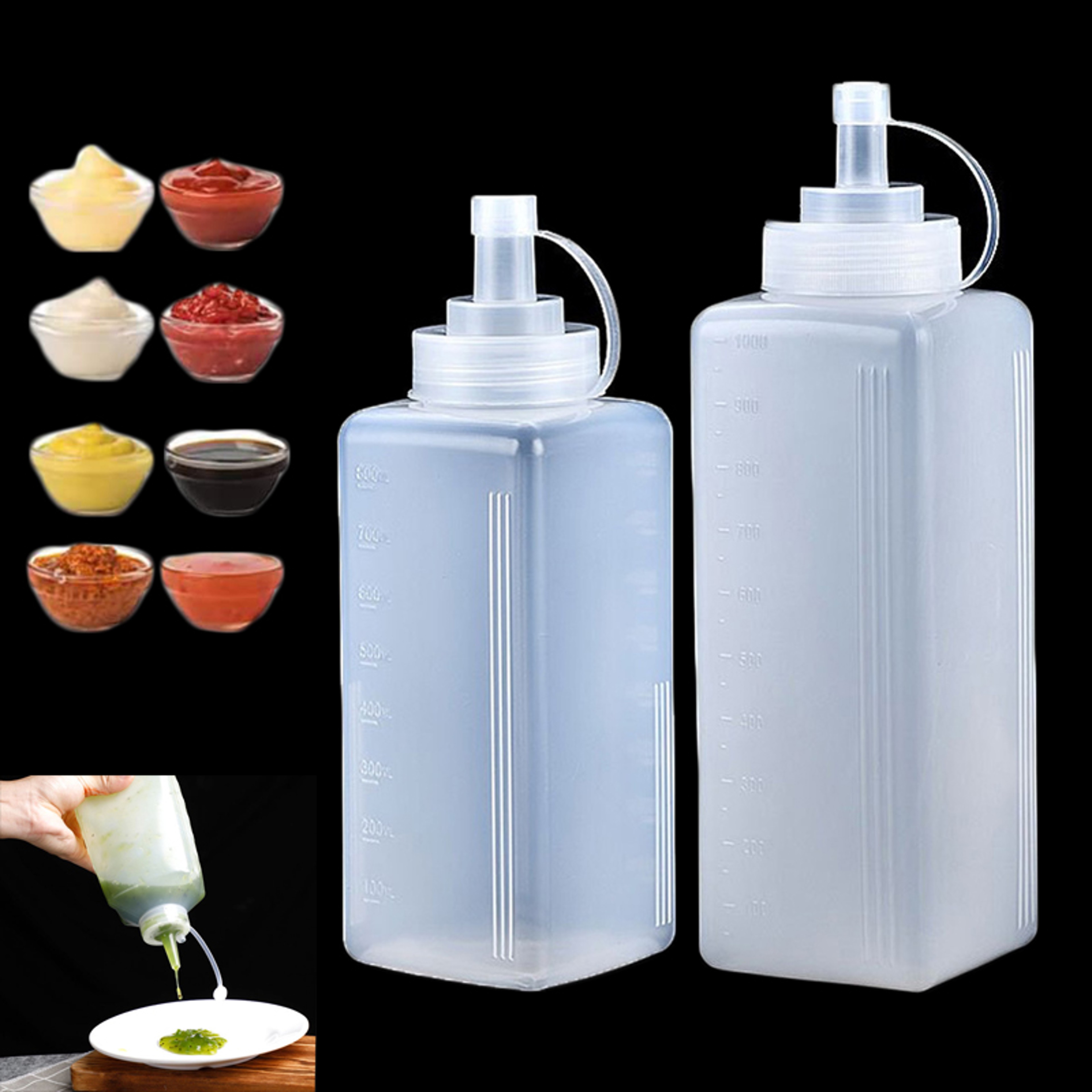 Squeeze Condiment Bottle with Lid – Plastic Squeeze Jam, Salad Dressing, & Sauce Dispenser for Kitchen Storage – view 1
